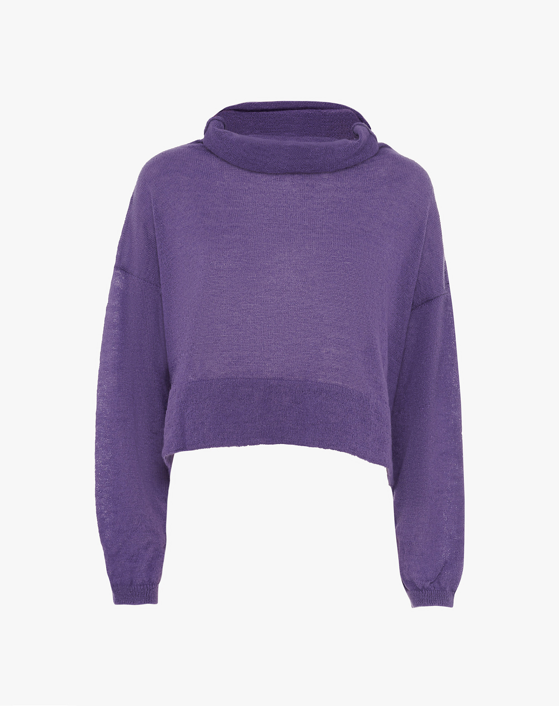 Cropped Sweater With Cowl Neck - MD842 - Manila Grace | Official Website