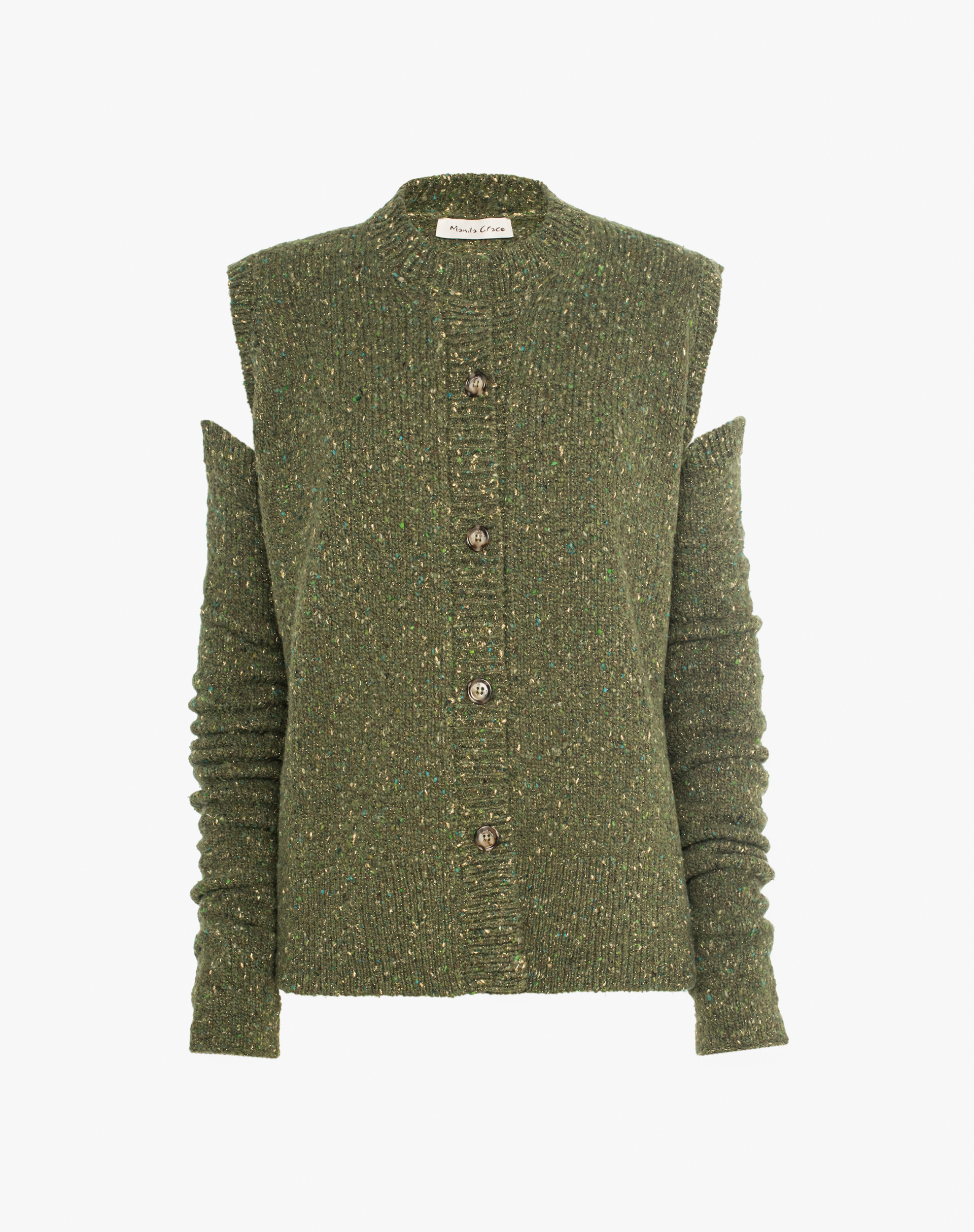 Vest With Sleeves - MILITARY GREEN - Manila Grace | Official Website