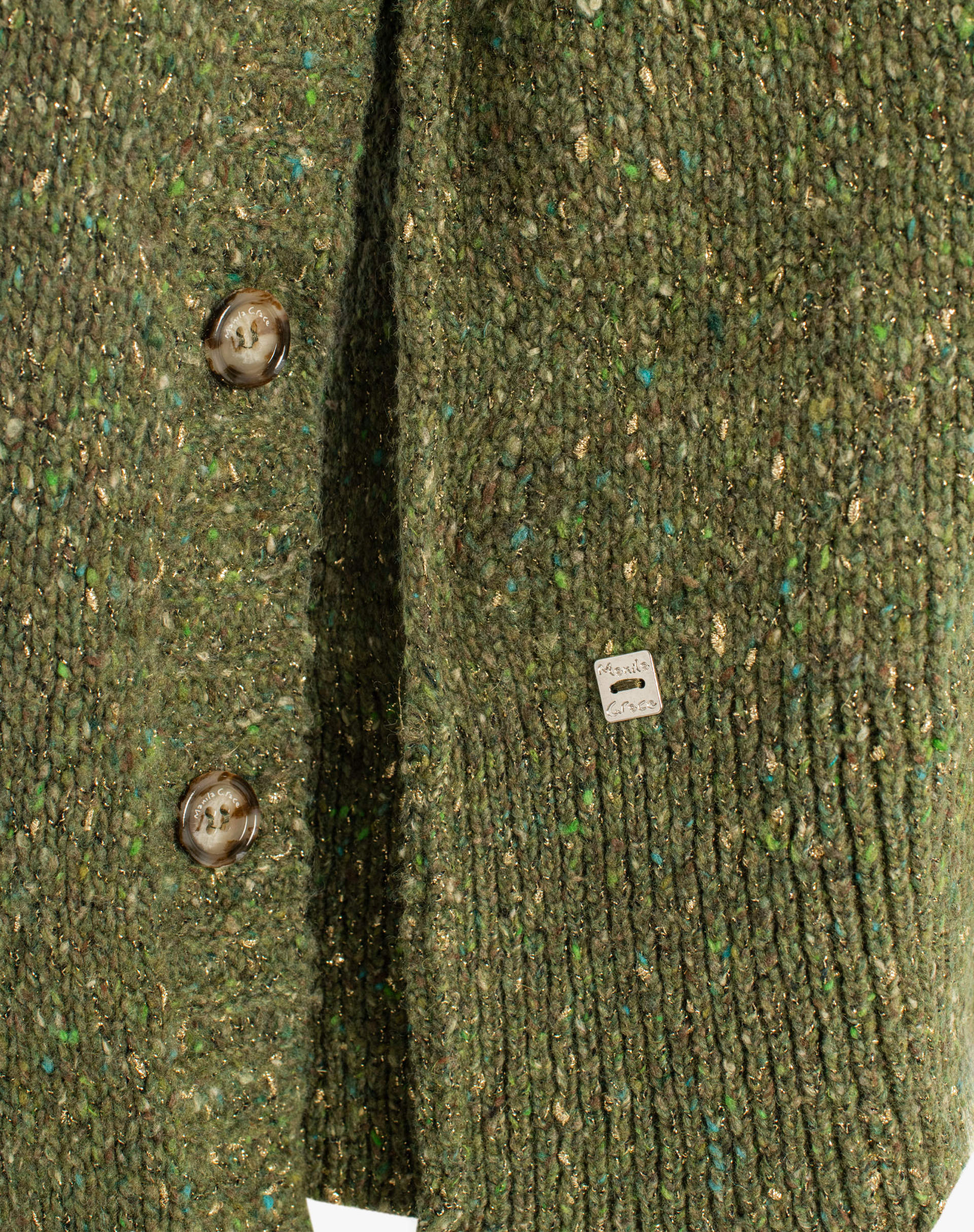 V-Neck Sweater - MILITARY GREEN - Manila Grace | Official Website