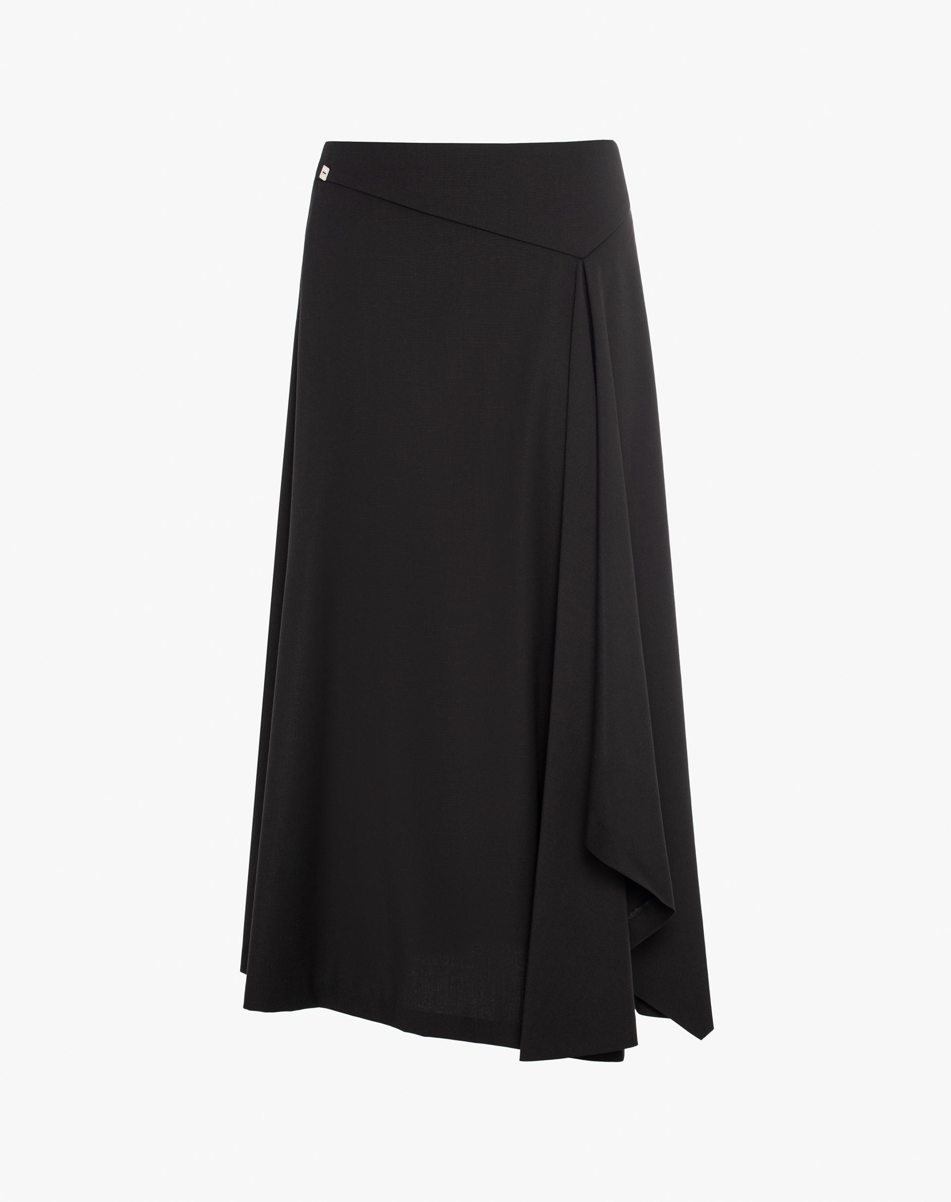 Asymmetrical Skirt In Cool Wool - JACKETS - Manila Grace | Official Website