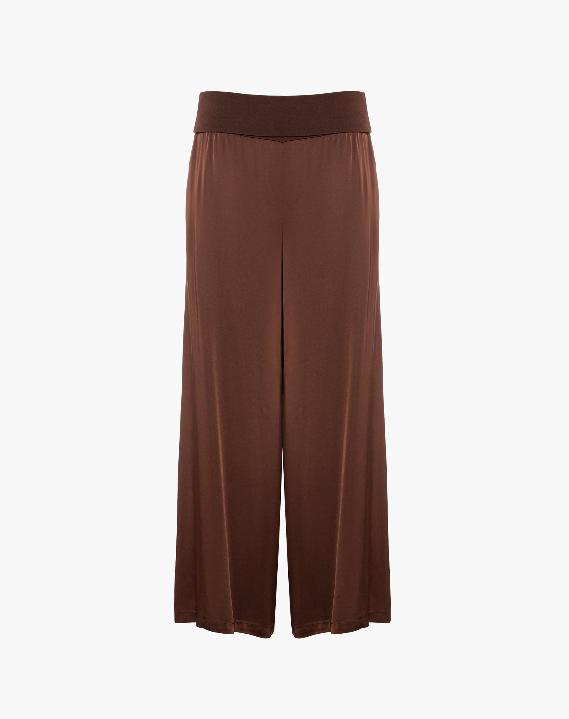 Palazzo Trousers In Flowing Fabric With Waistband - MA646 - Manila Grace | Official Website