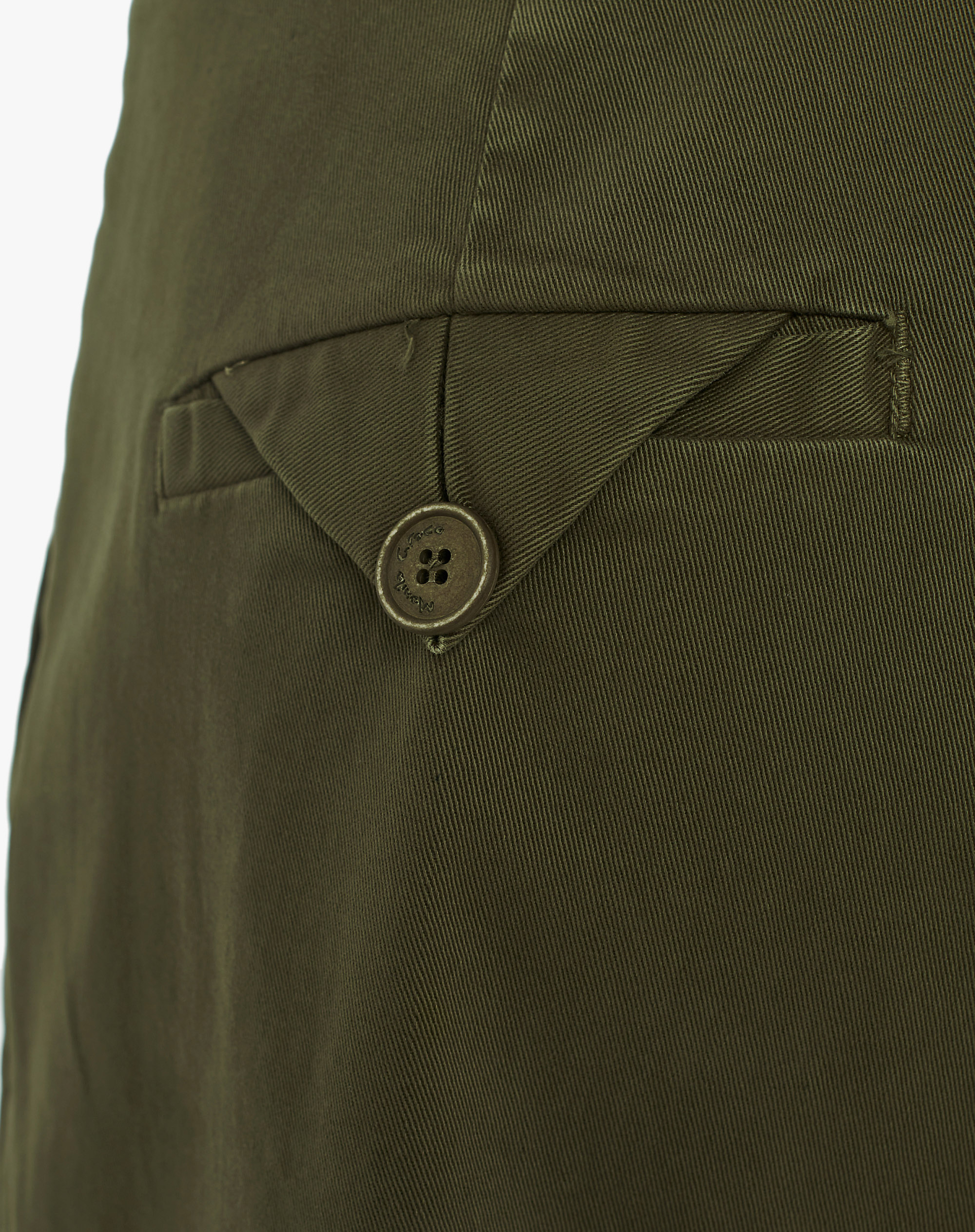 Straight Trousers With Pleats In Flowing Fabric - MILITARY GREEN - Manila Grace | Official Website