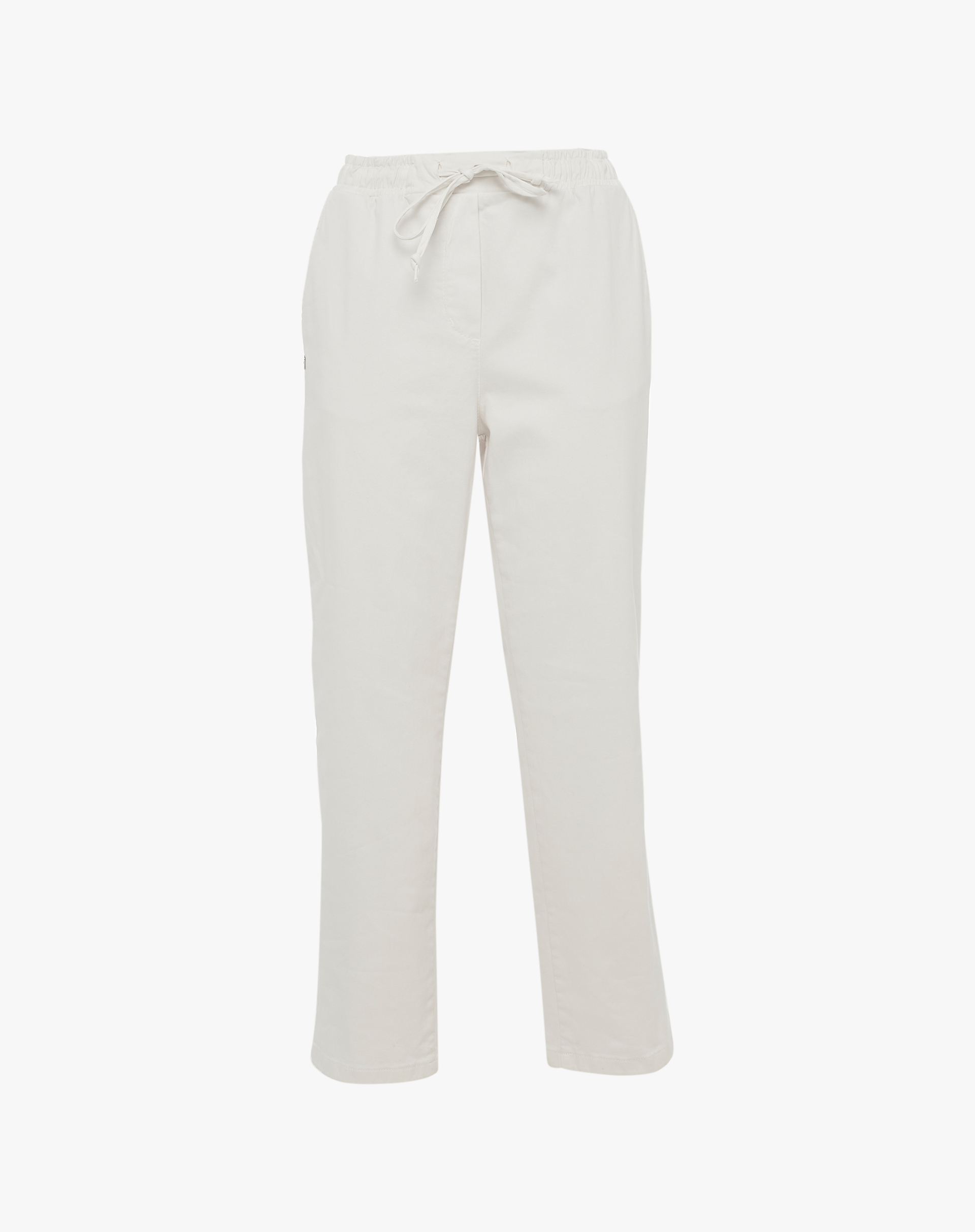 Cotton Trousers With Drawstring - OFF WHITE - Manila Grace | Official Website