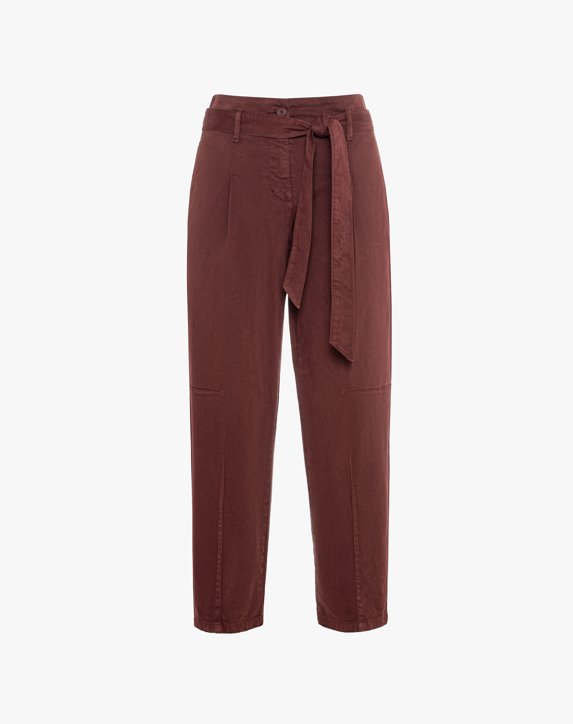 Carrot Trousers With Knotted Belt - MA646 - Manila Grace | Official Website