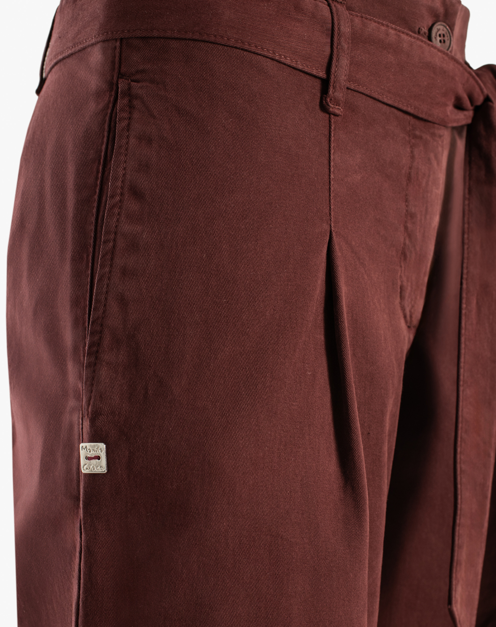 Carrot Trousers With Knotted Belt - MA646 - Manila Grace | Official Website