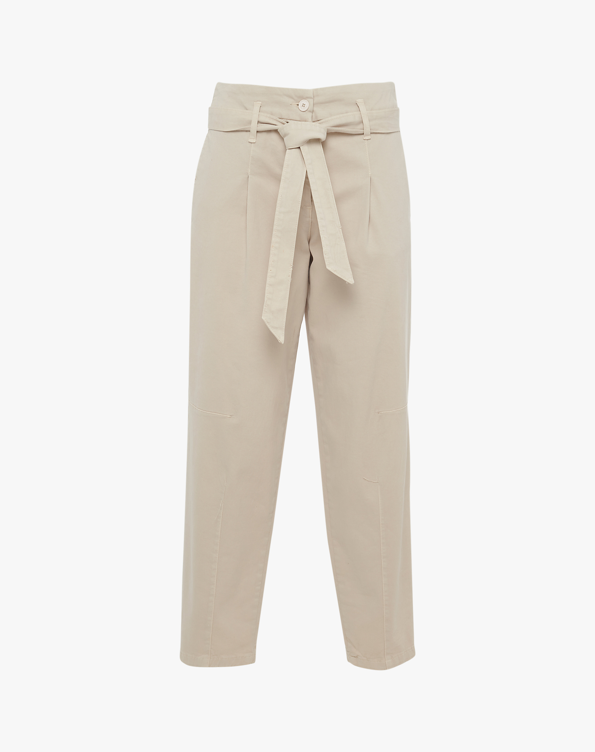 Carrot Trousers With Knotted Belt - TROUSERS - Manila Grace | Official Website