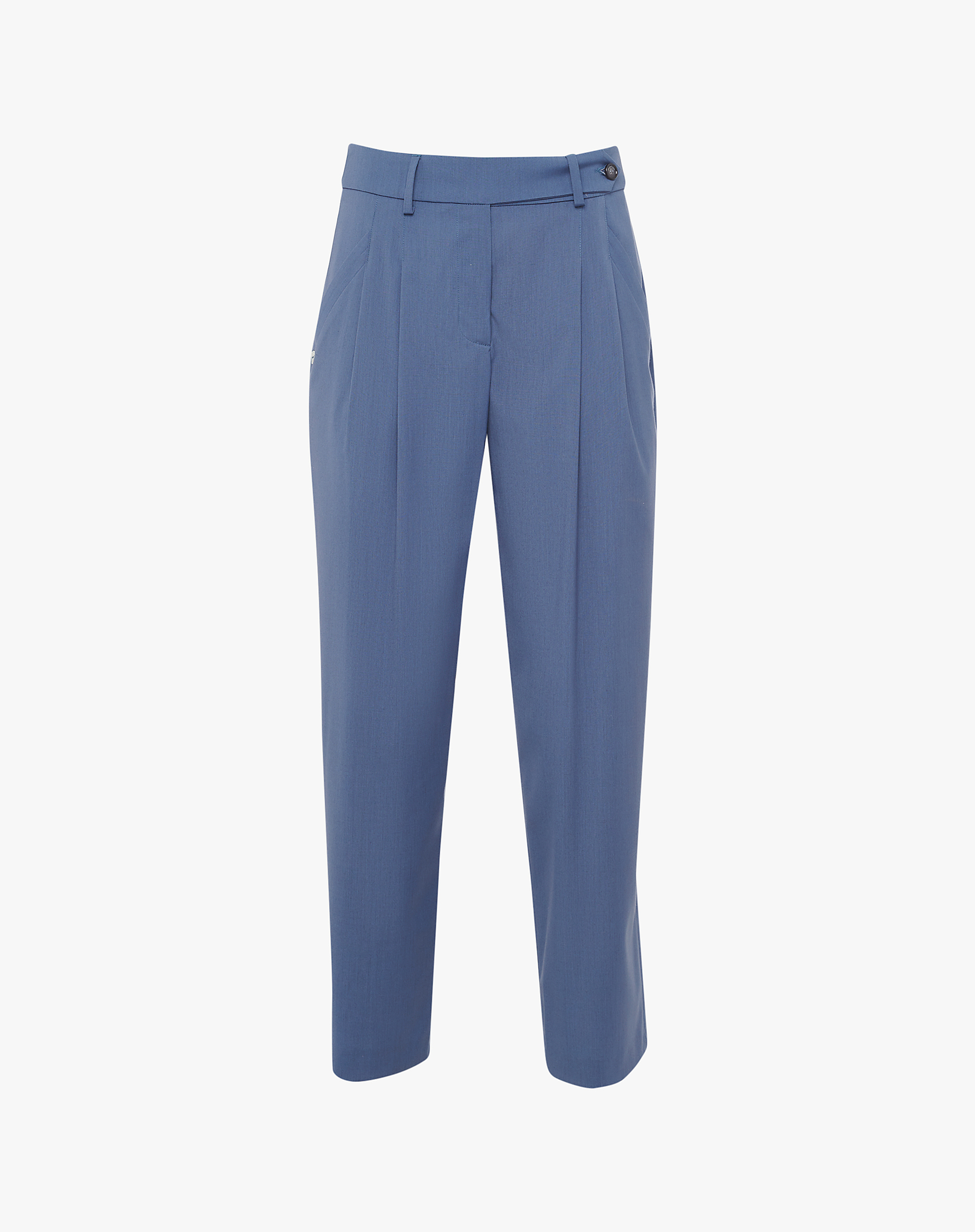 Trousers With Pleats And Side Button - MA643 - Manila Grace | Official Website