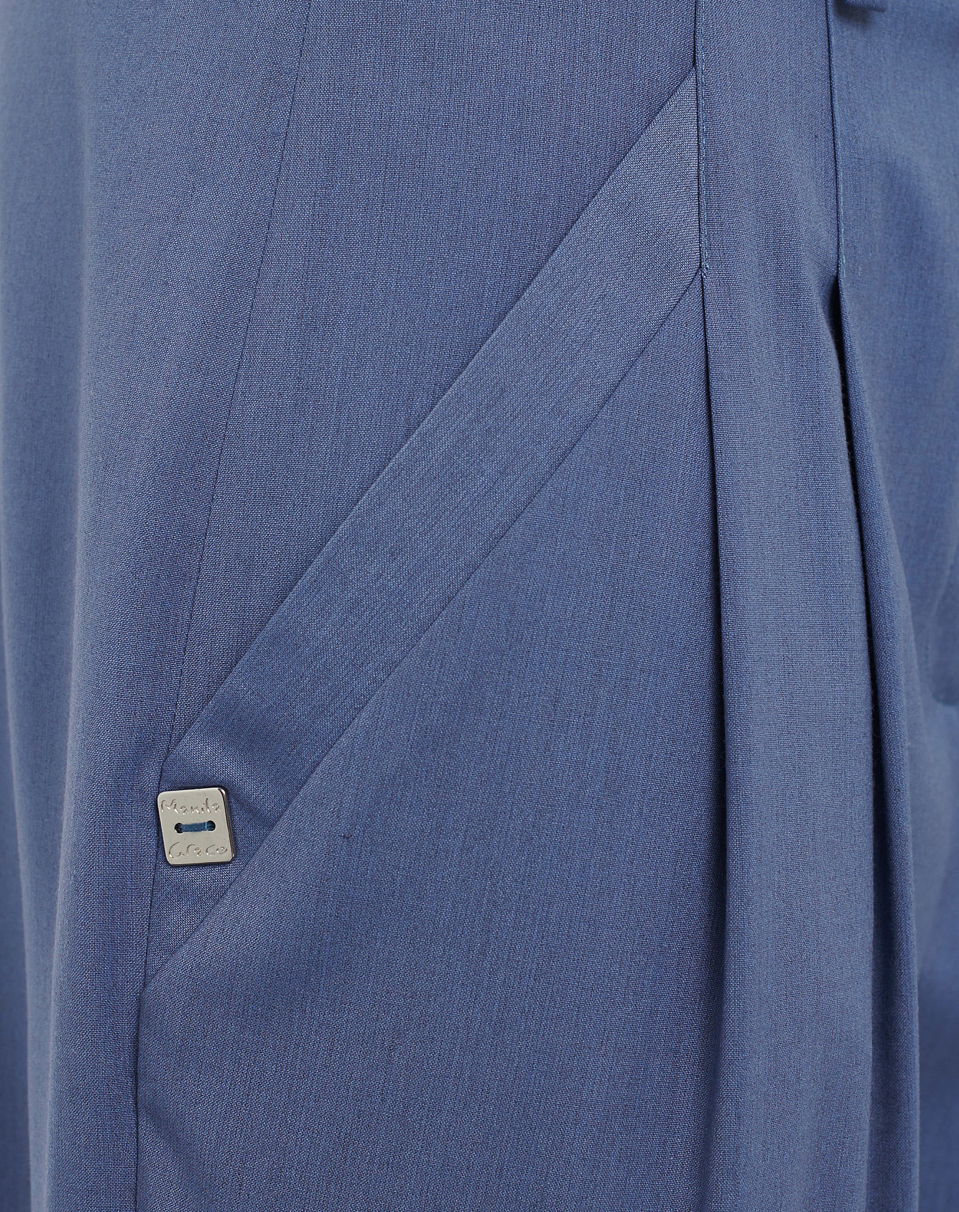 Trousers With Pleats And Side Button - MA643 - Manila Grace | Official Website