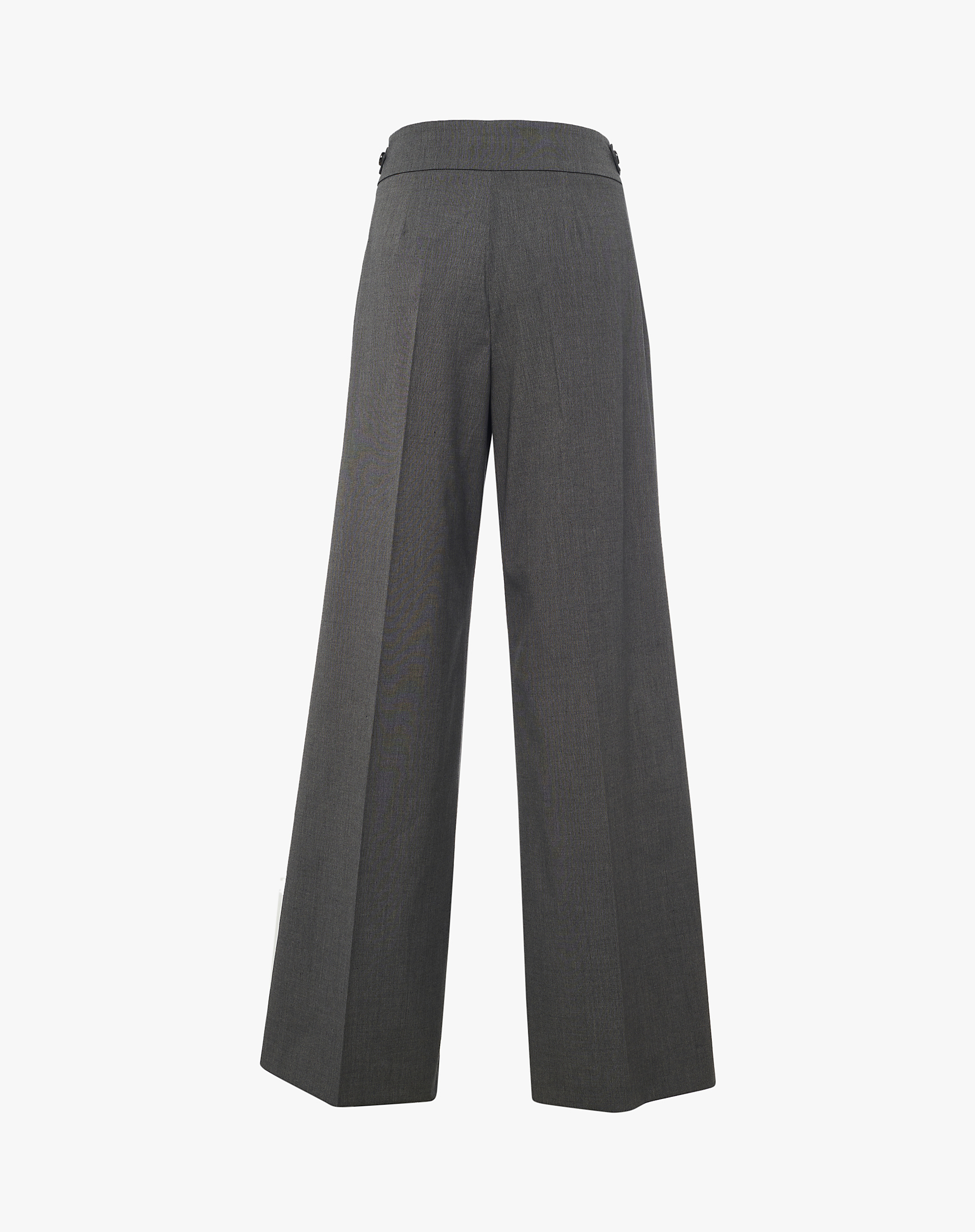 Pantalone A Palazzo In Tessuto Gessato - ASFALTO - Manila Grace