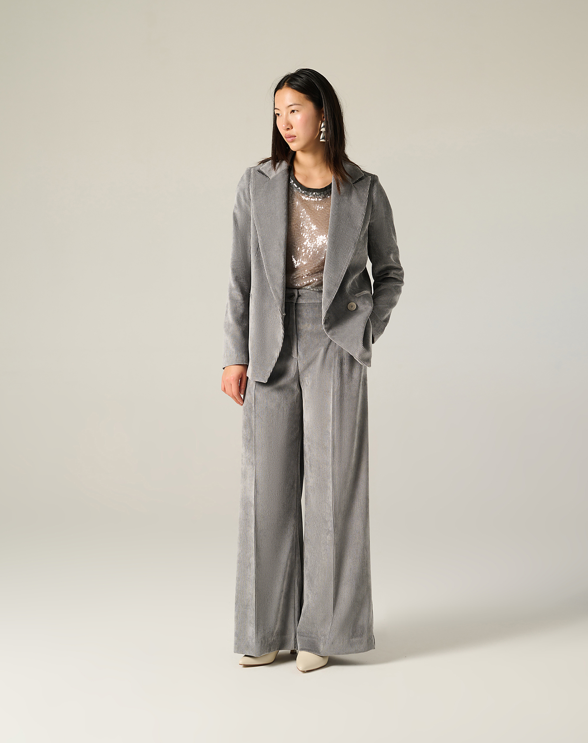 Corduroy Palazzo Trousers - MG826 - Manila Grace | Official Website