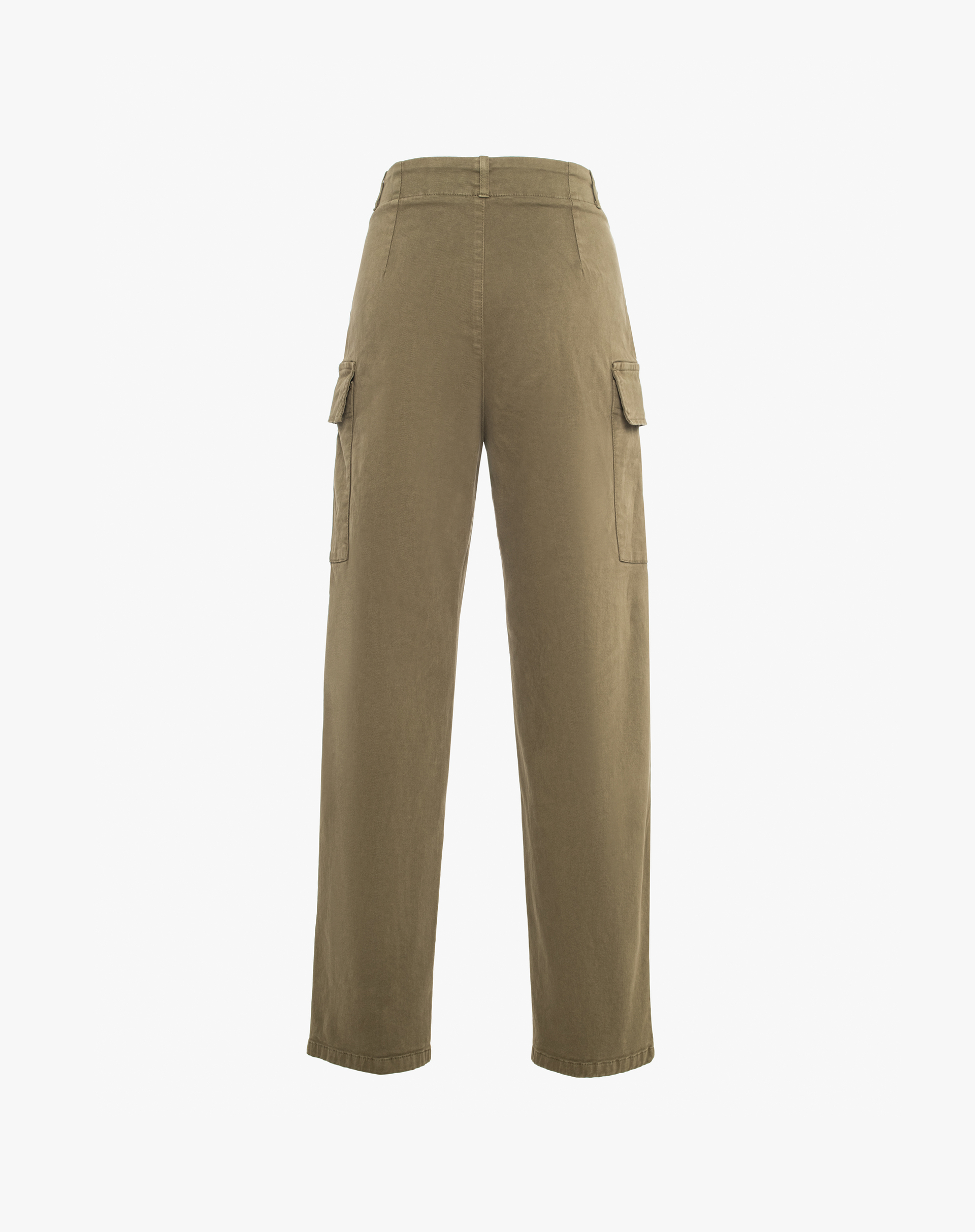 Garment-Dyed Cotton Cargo Trousers - MILITARY GREEN - Manila Grace | Official Website