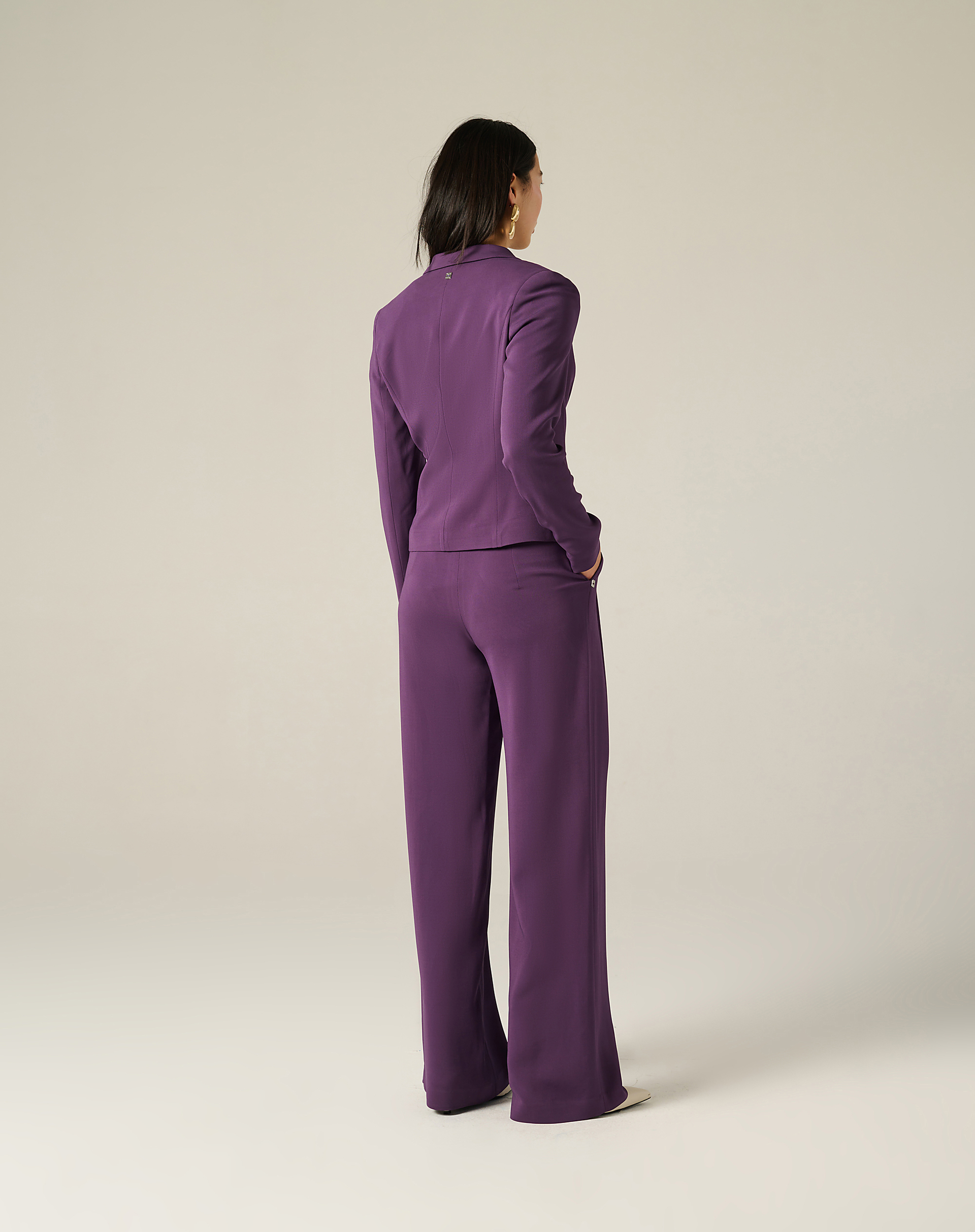 Tailored Trousers With Pleats And Decorative Belt - MA648 - Manila Grace | Official Website