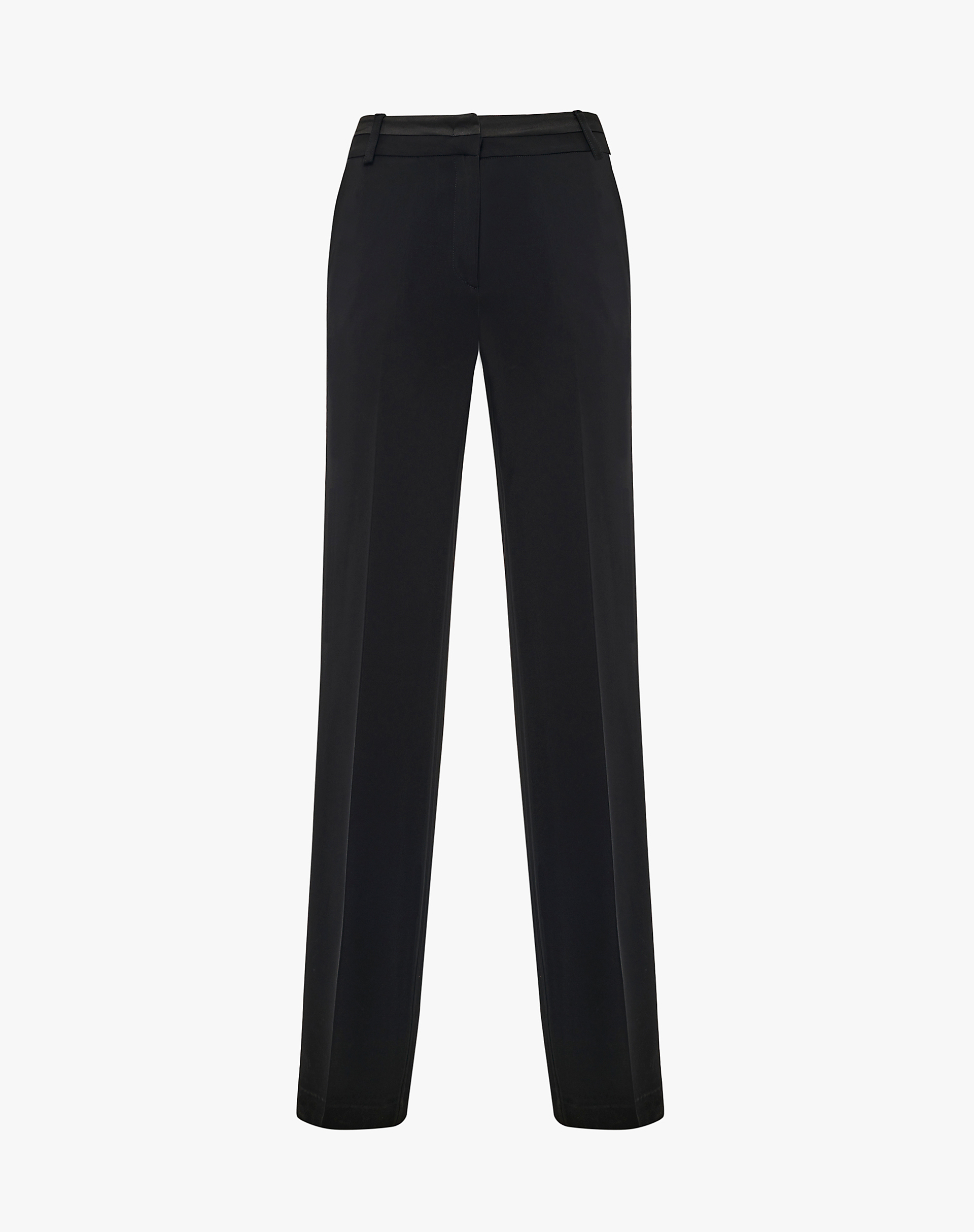 Flared Trousers With Waist Detail - BLACK - Manila Grace | Official Website