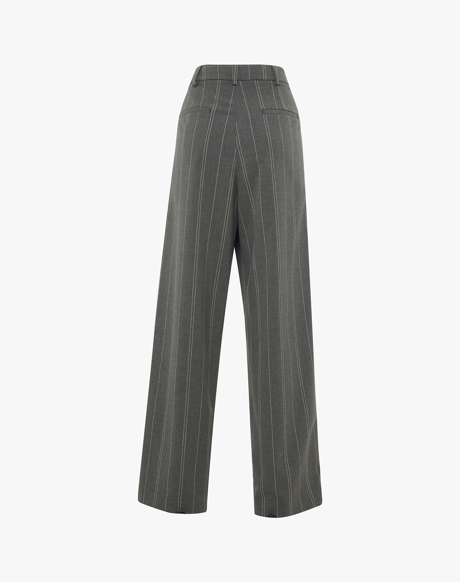 Striped Trousers With Pleats And Waist Detail - MA642 - Manila Grace | Official Website