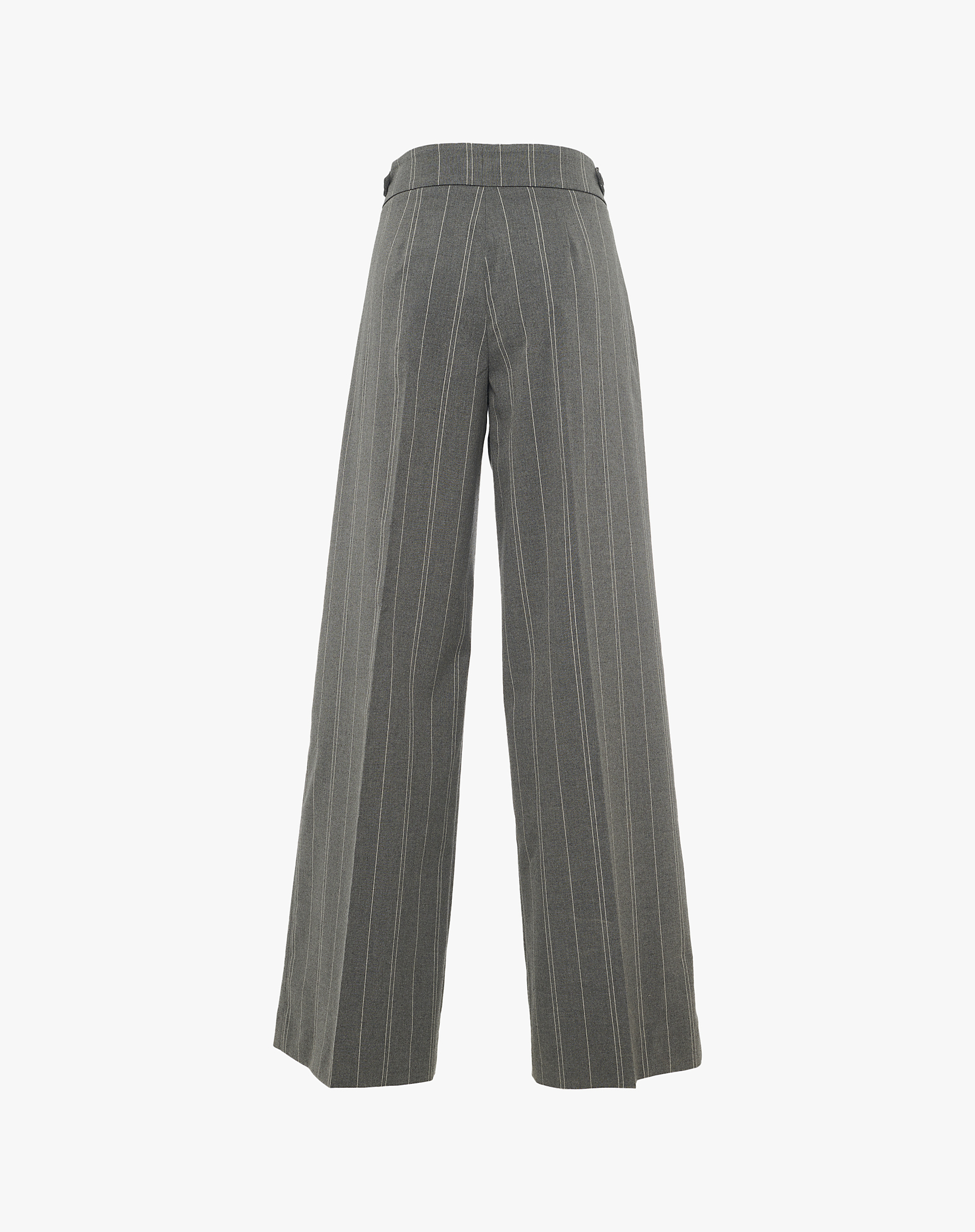 Wide-Leg Striped Trousers With A Shaped Waist - MA642 - Manila Grace | Official Website