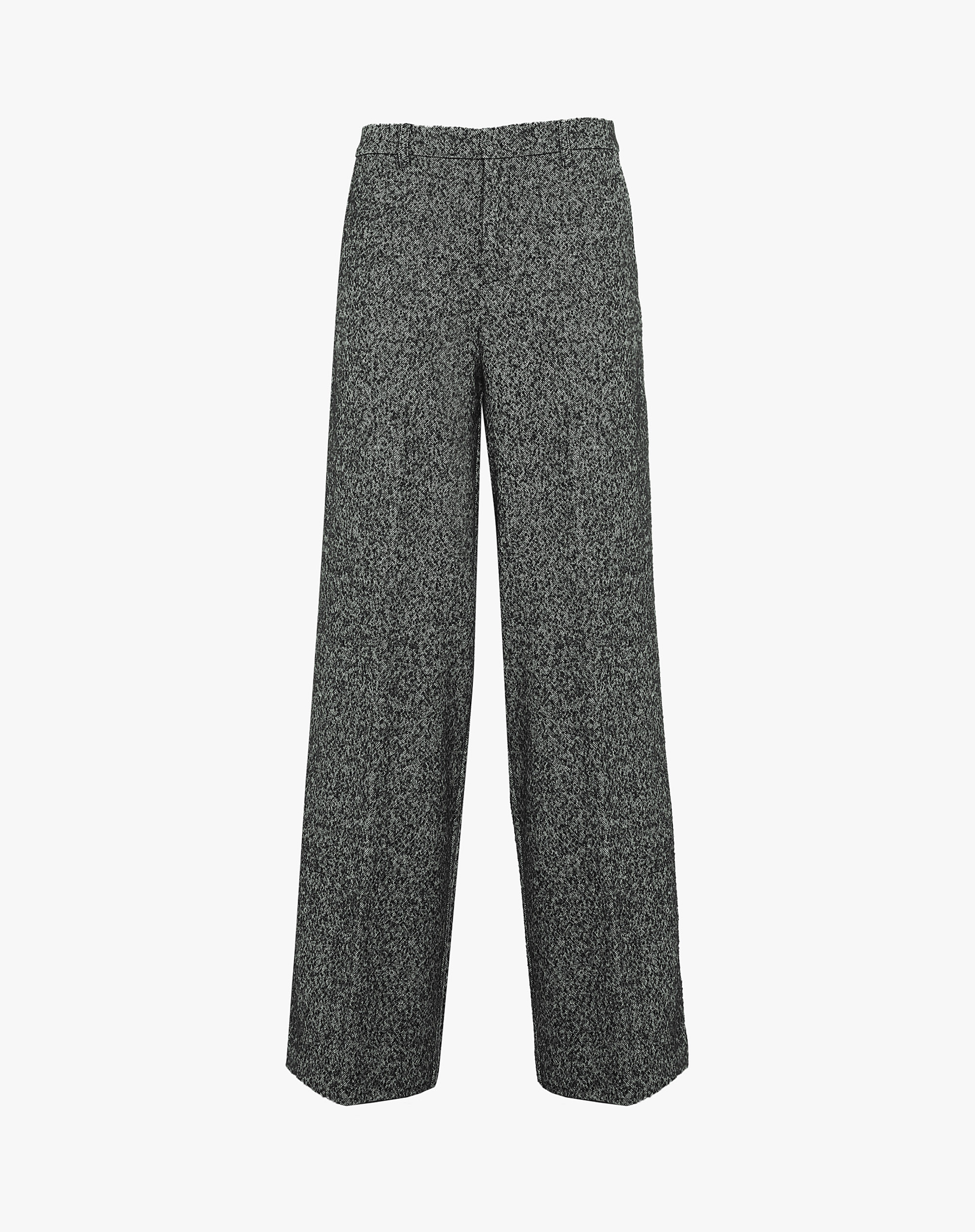 Wide Trousers With Bouclé Effect - BLACK - Manila Grace | Official Website