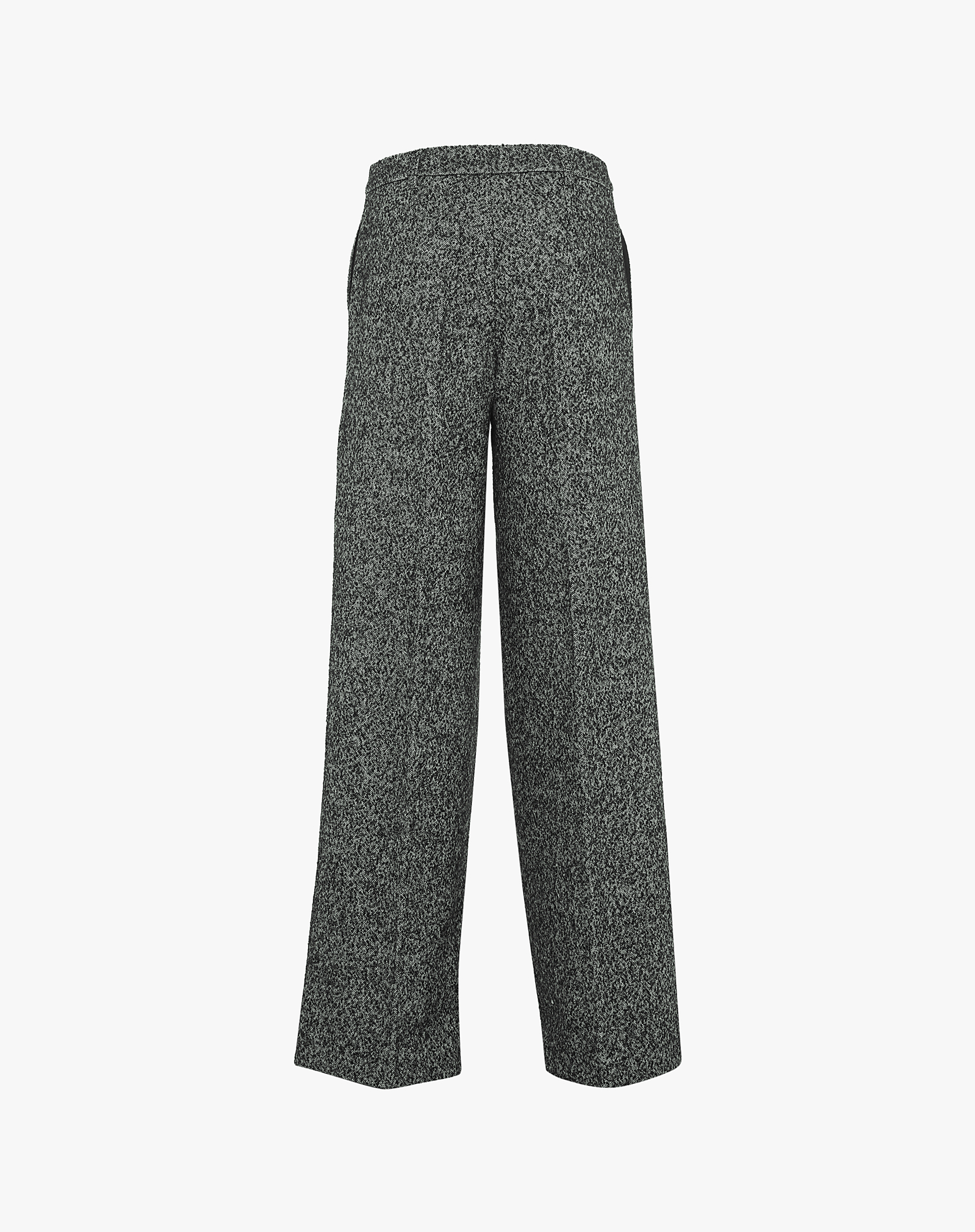 Wide Trousers With Bouclé Effect - BLACK - Manila Grace | Official Website