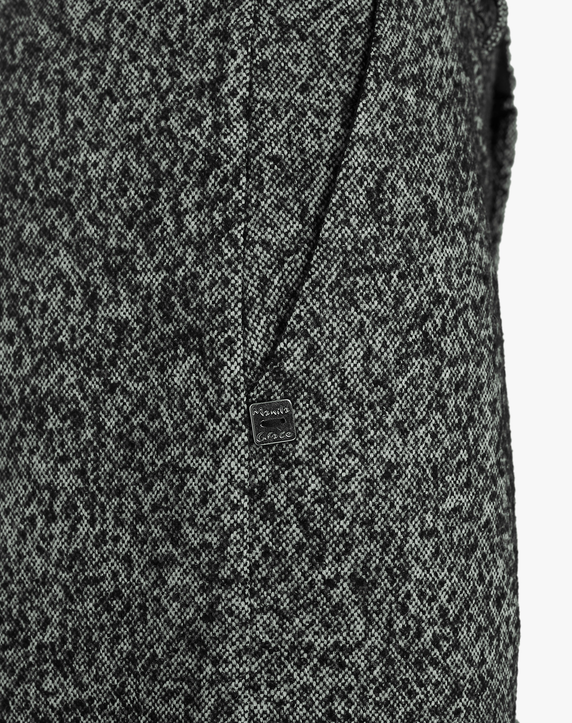 Wide Trousers With Bouclé Effect - BLACK - Manila Grace | Official Website