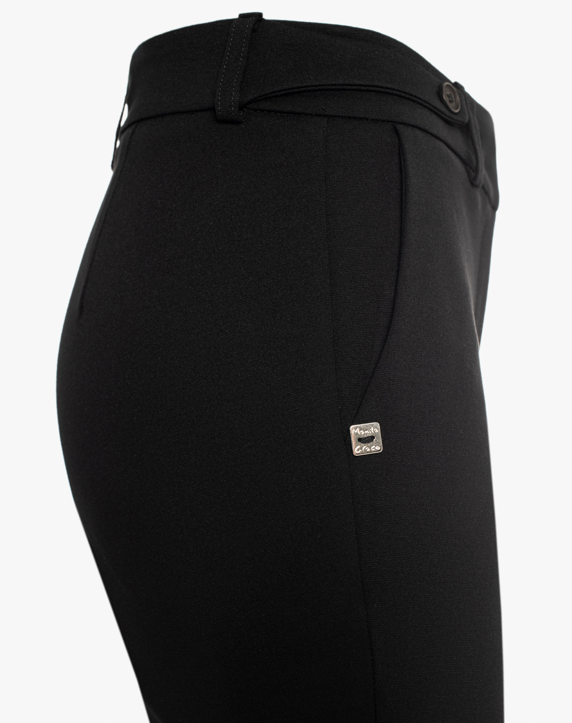 Elegant Straight Trousers - BLACK - Manila Grace | Official Website