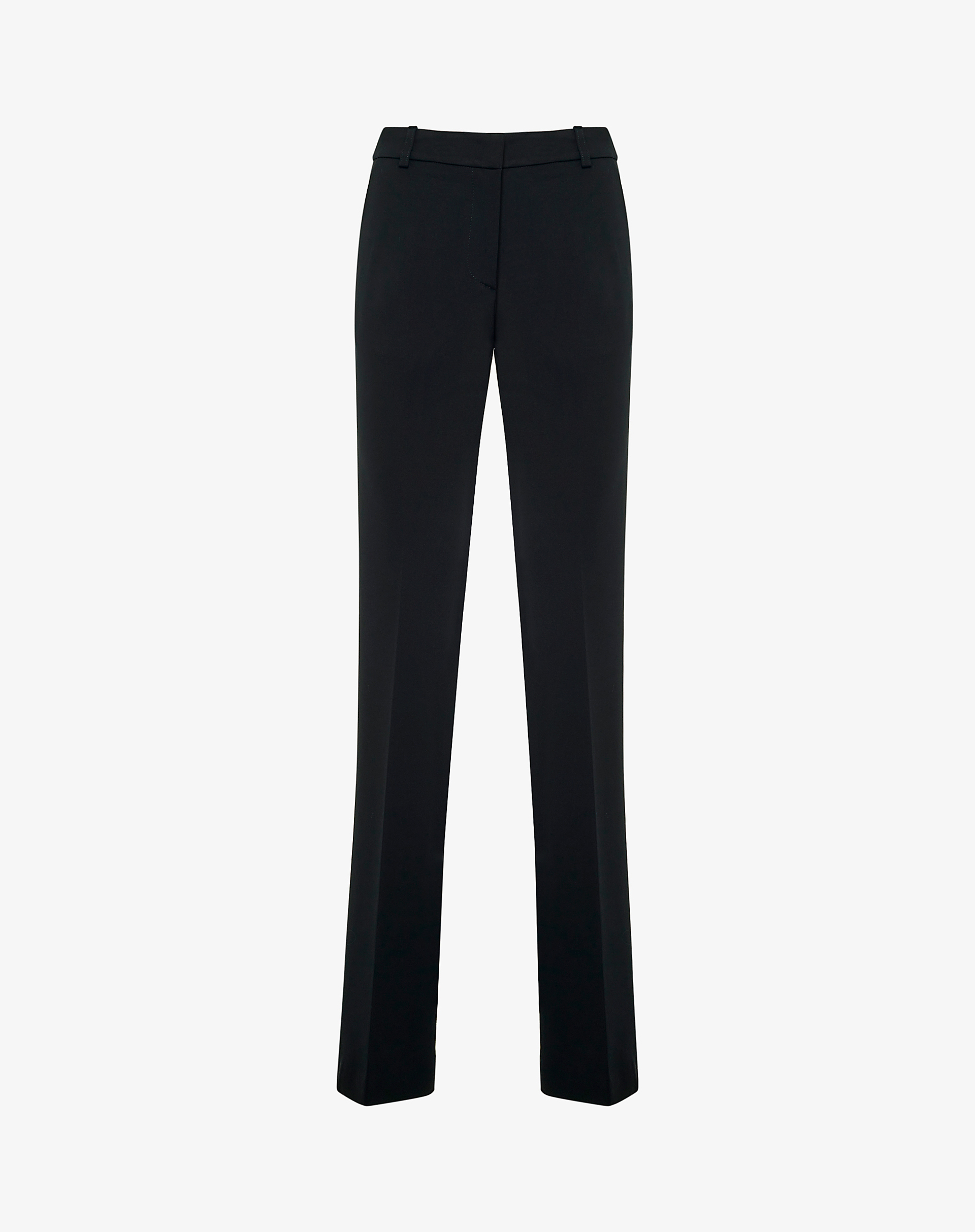 Pantaloni Dritti Eleganti In Tessuto Tecnico Stretch - NERO - Manila Grace