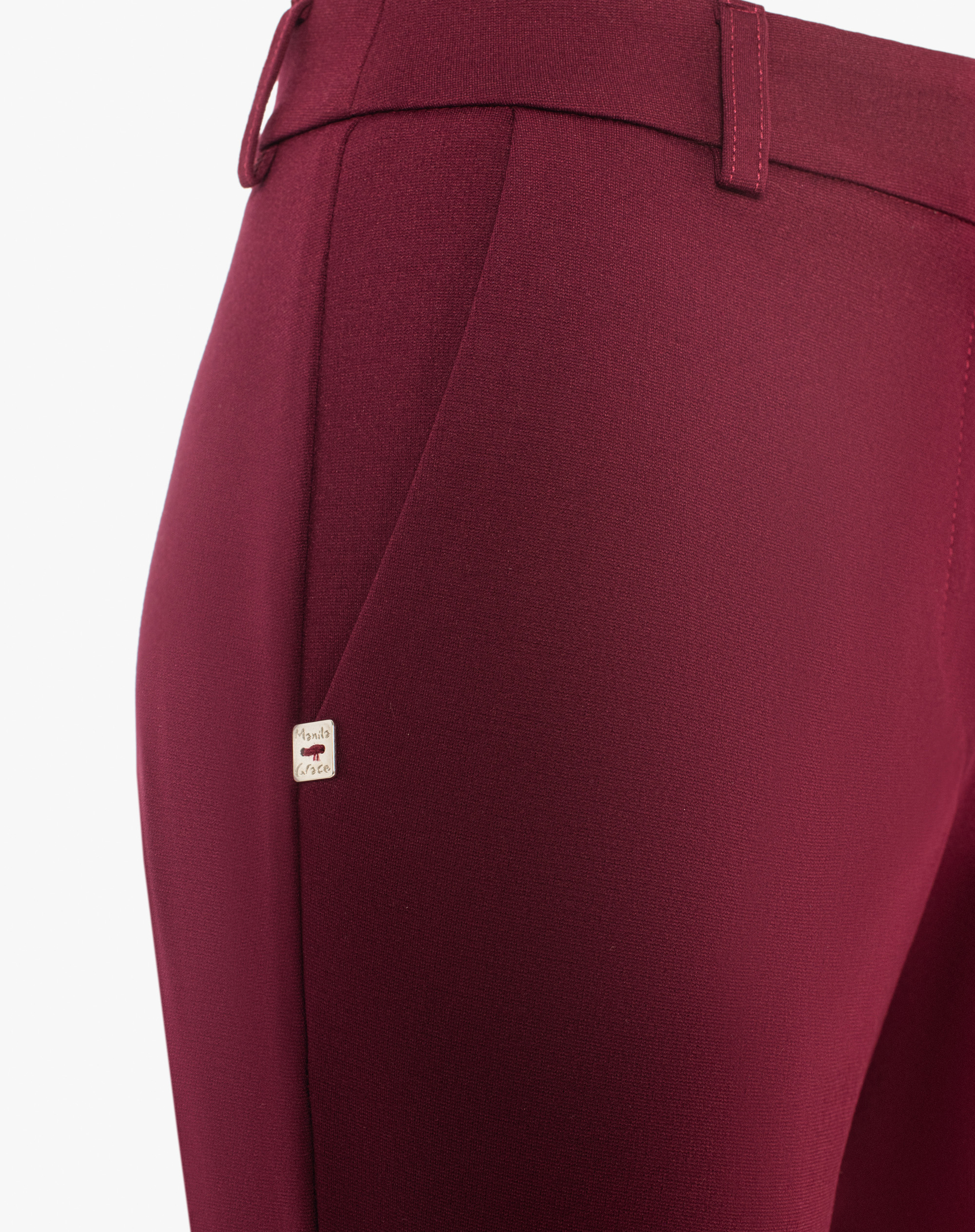 Elegant Straight Trousers In Stretch Technical Fabric - MA641 - Manila Grace | Official Website