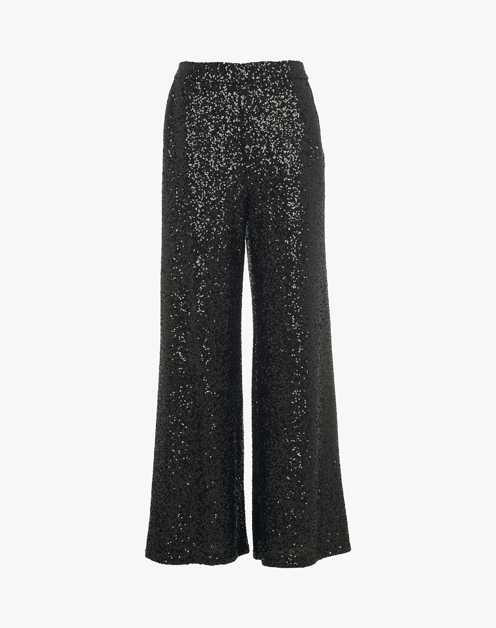Palazzo Trousers With All-Over Sequins - BLACK - Manila Grace | Official Website