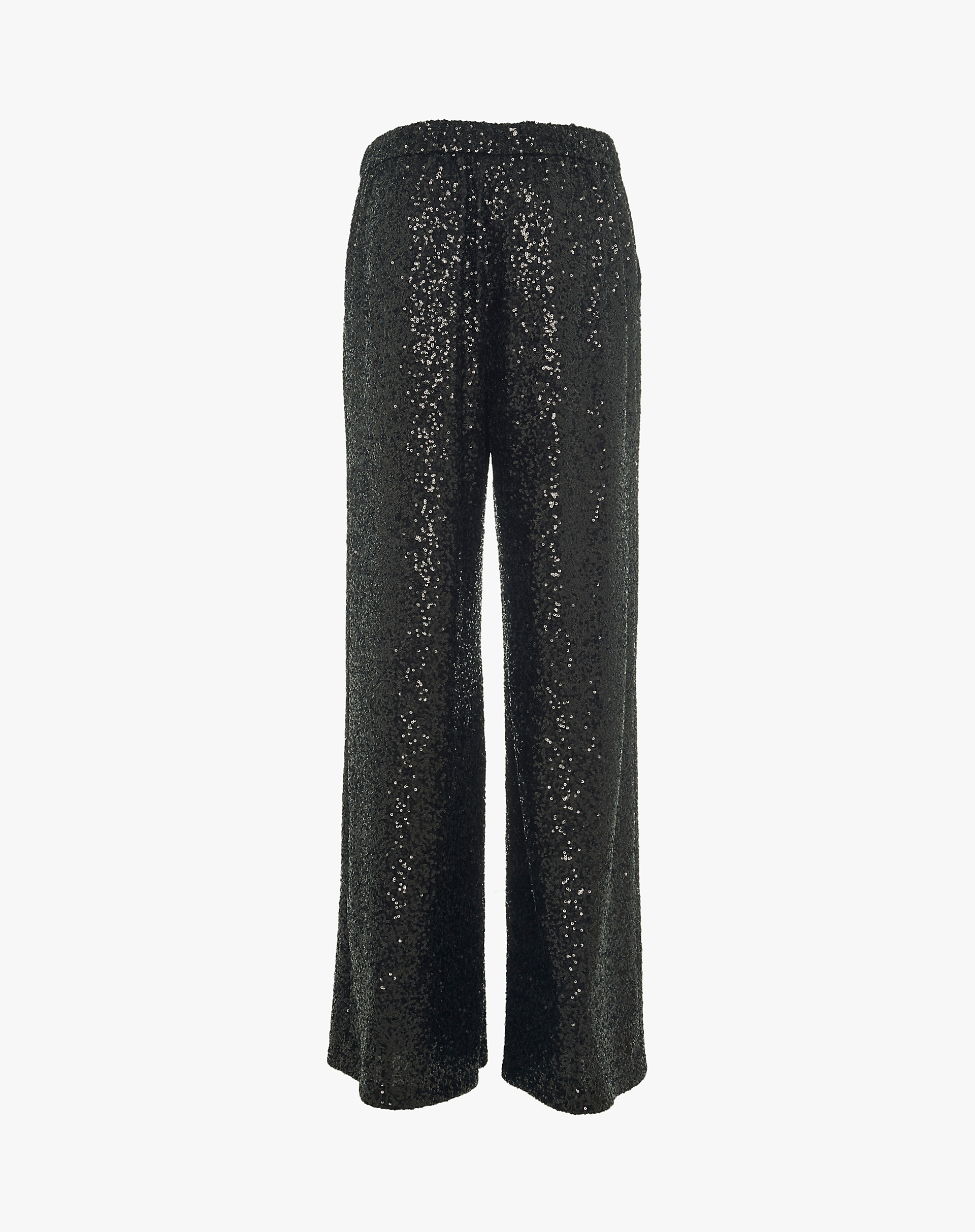 Palazzo Trousers With All-Over Sequins - BLACK - Manila Grace | Official Website