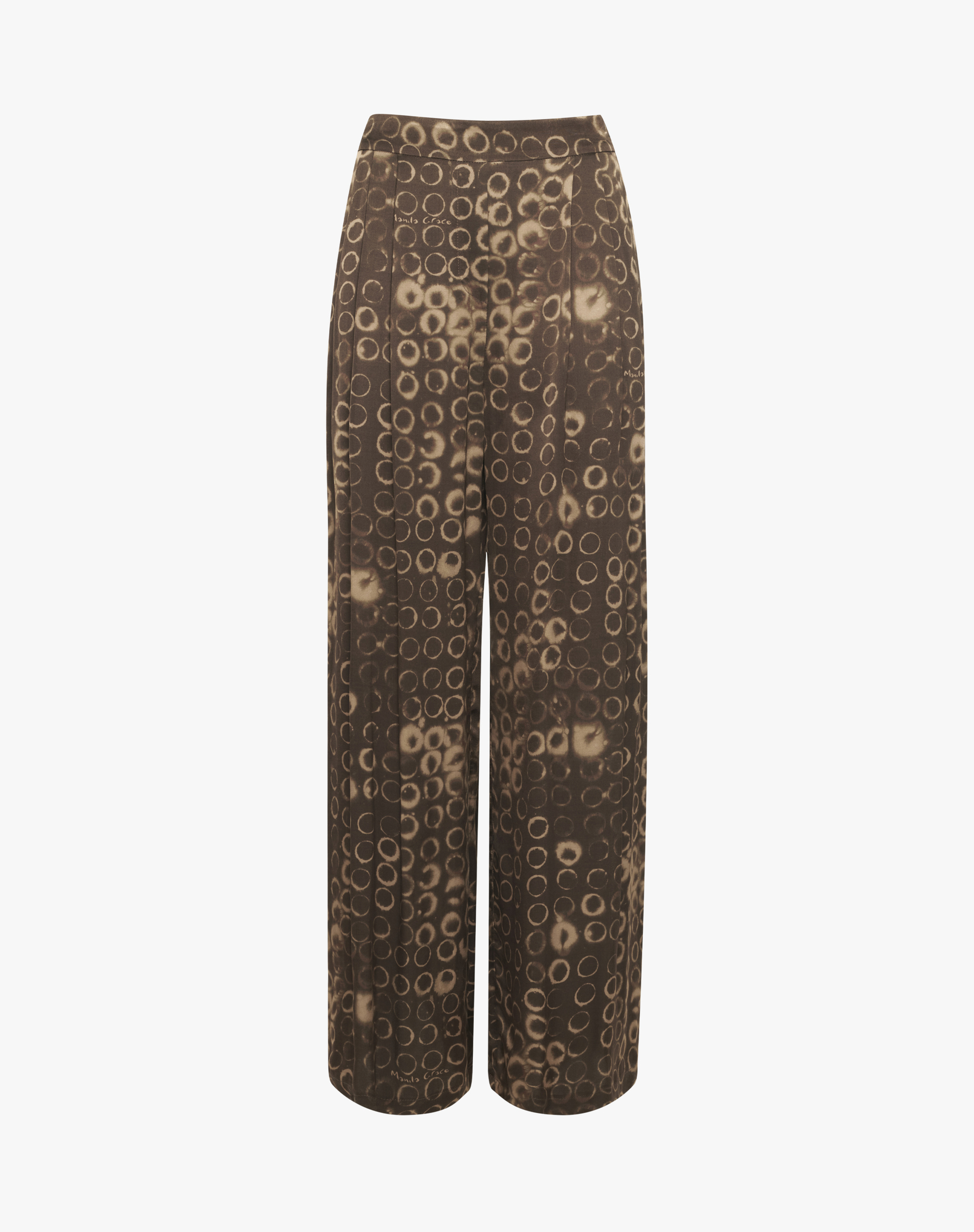 Pantaloni Palazzo Stampati Con Motivo A Cerchi - TROUSERS - Manila Grace