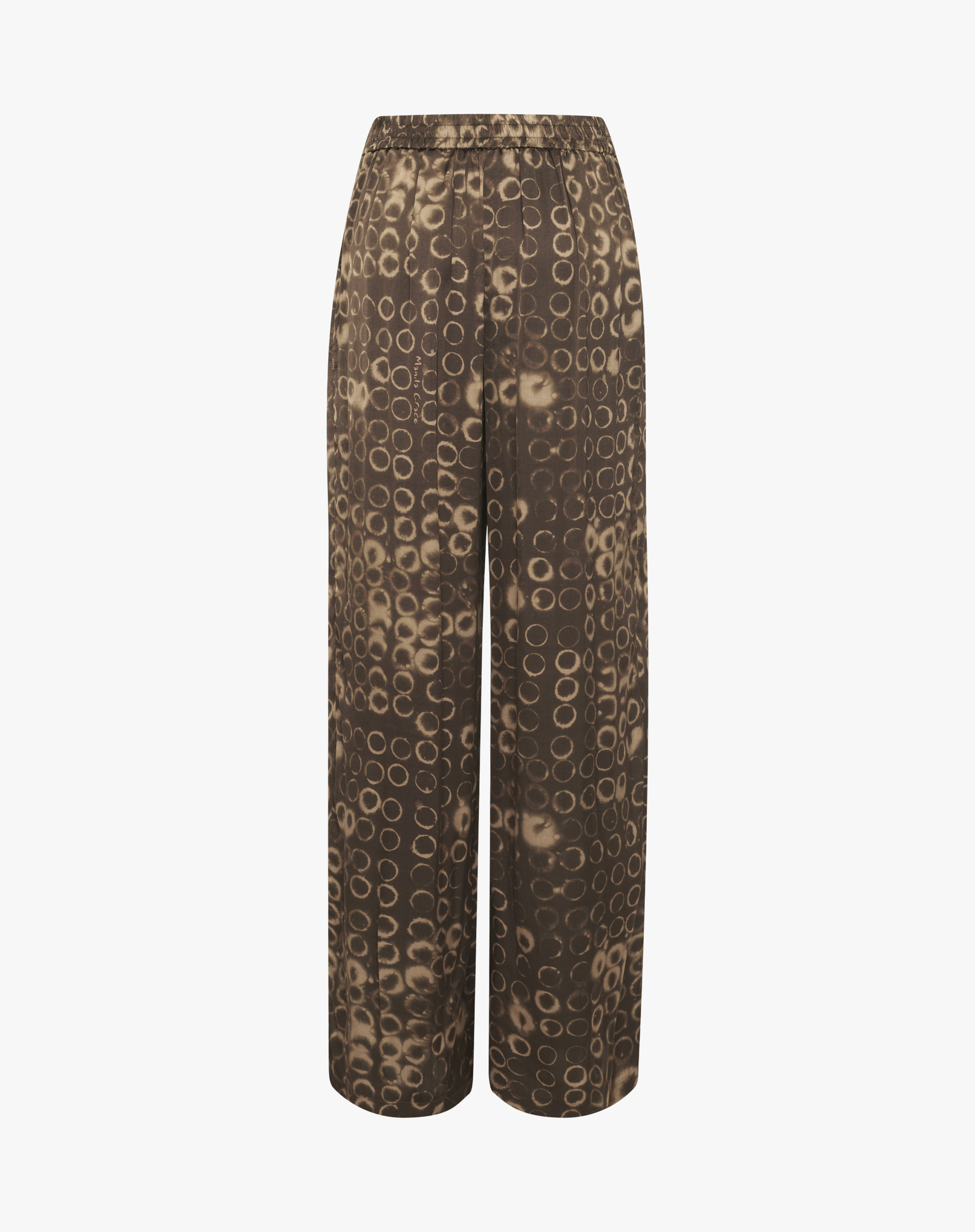 Palazzo Trousers With Circle Print - MILITARY GREEN - Manila Grace | Official Website