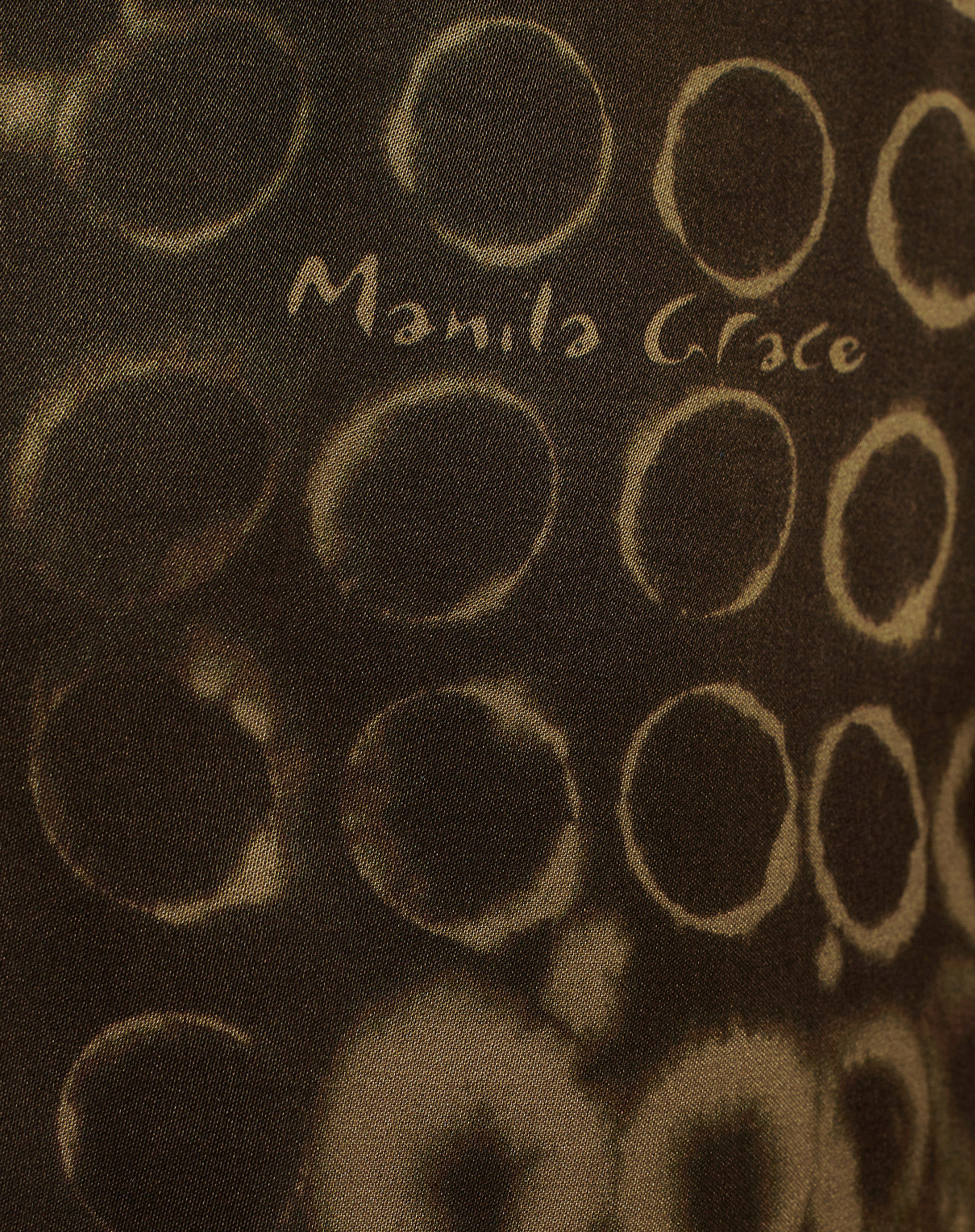 Palazzo Trousers With Circle Print - MILITARY GREEN - Manila Grace | Official Website