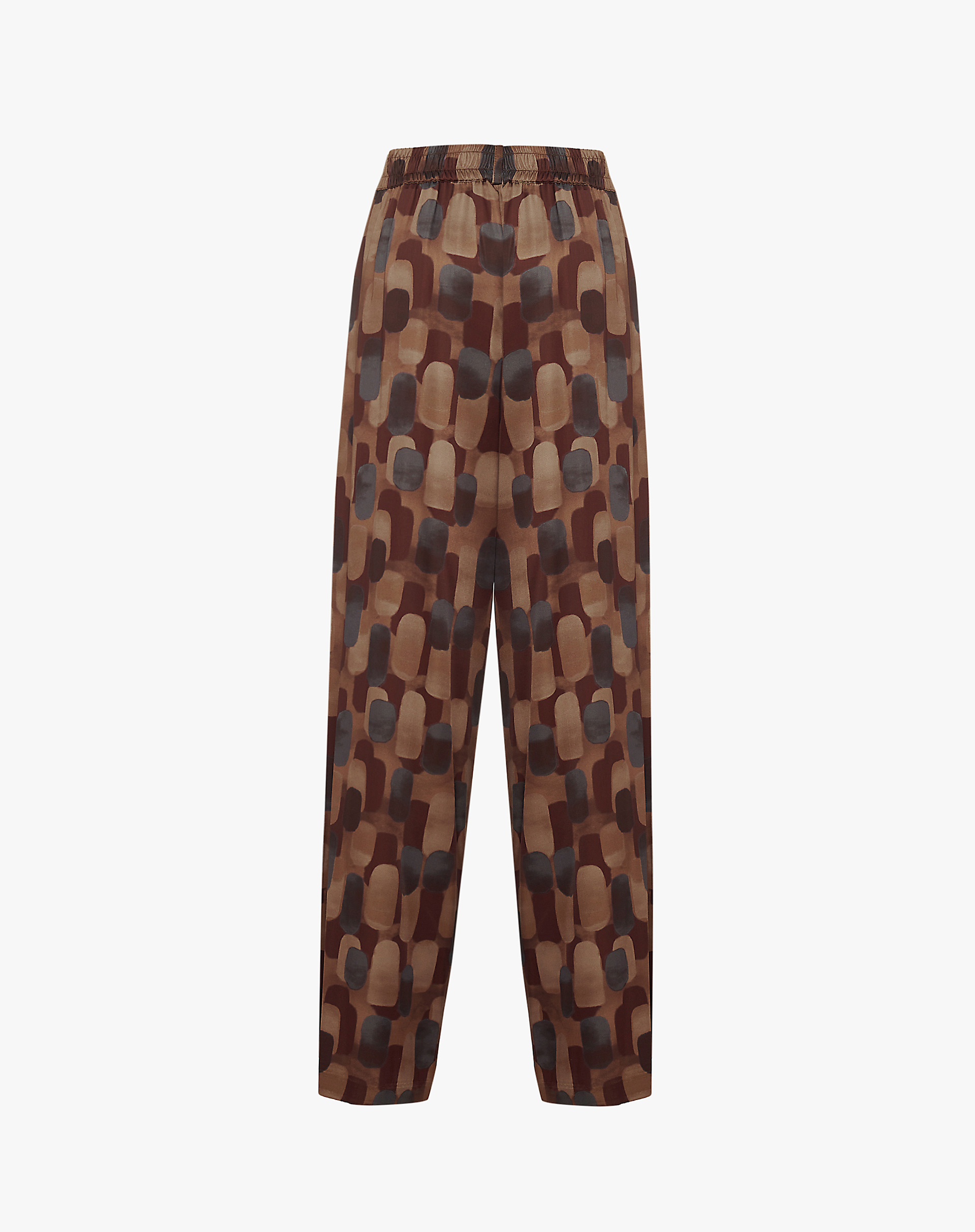 Wide-Leg Trousers With Abstract Geometric Print - MA645 - Manila Grace | Official Website