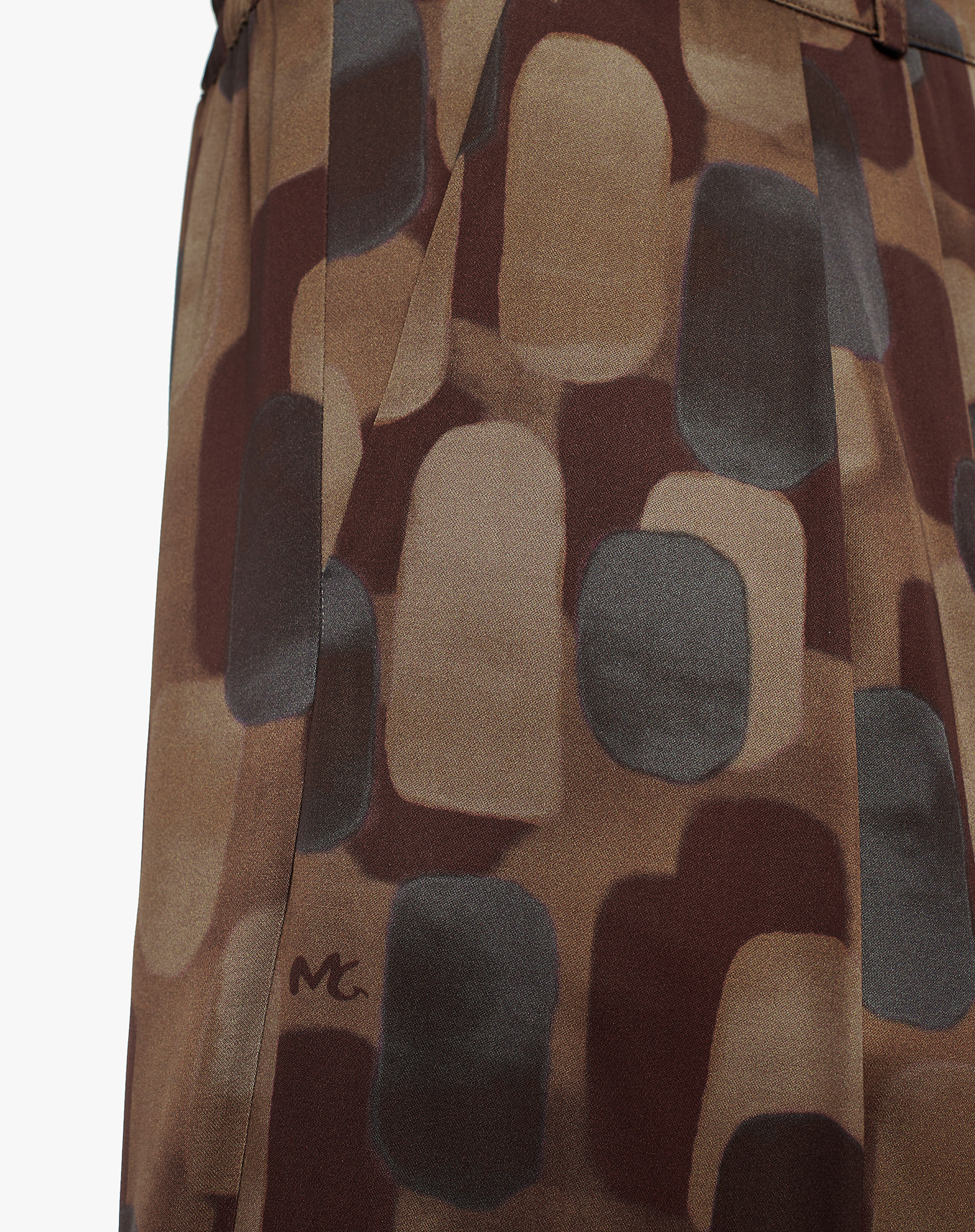 Wide-Leg Trousers With Abstract Geometric Print - MA645 - Manila Grace | Official Website