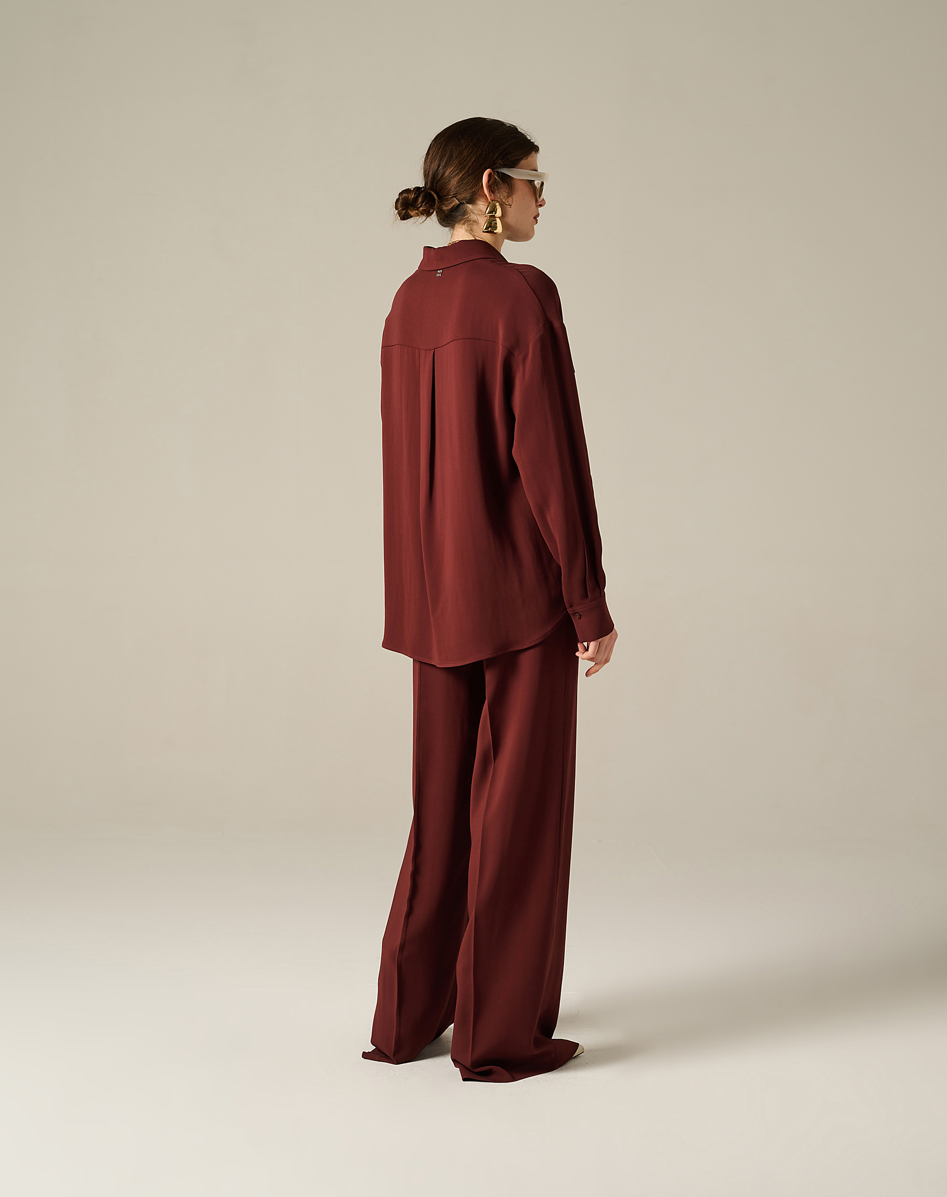 Wide-Leg Crepe Trousers - MA646 - Manila Grace | Official Website