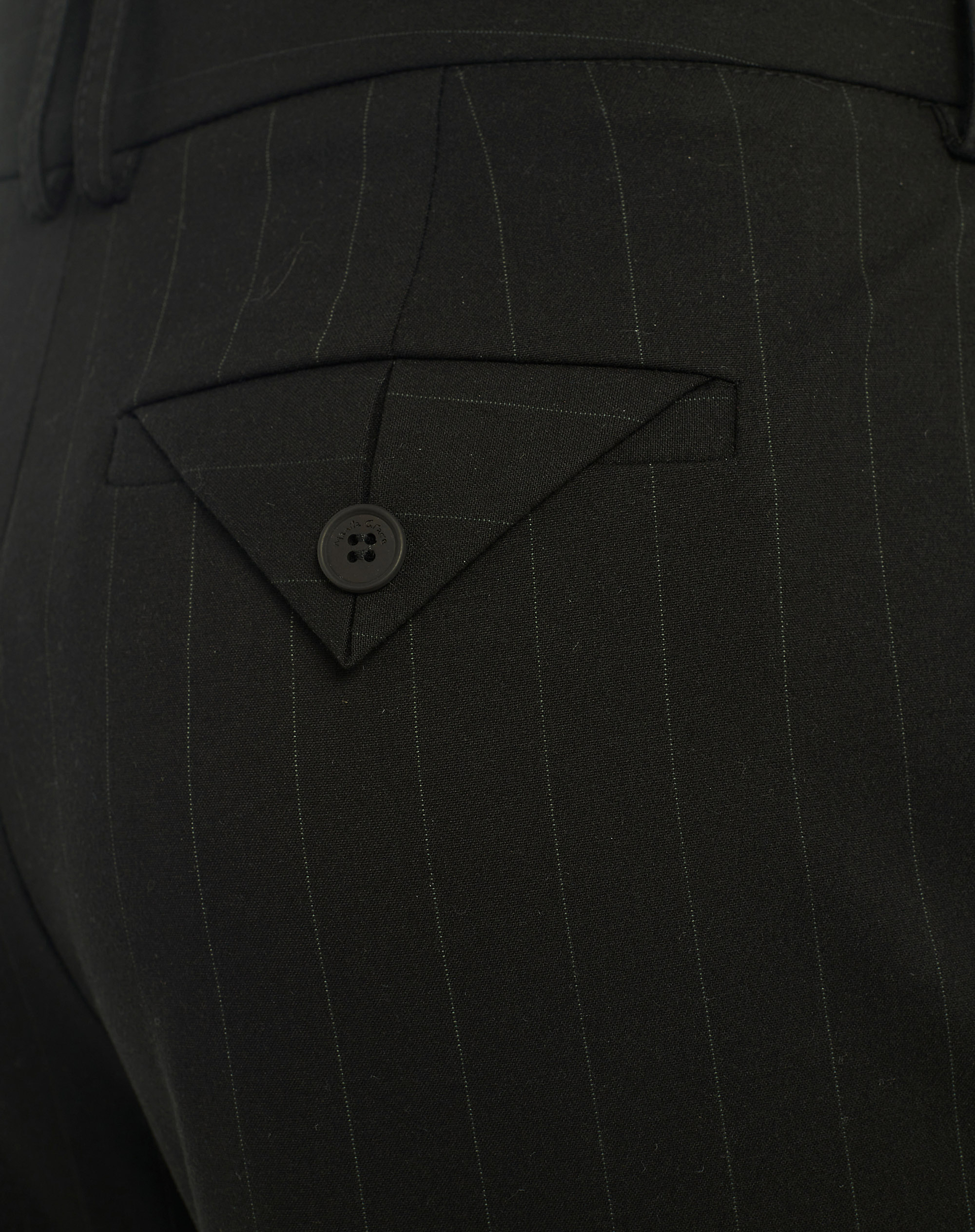 Tailored Trousers With Thin Stripes - BLACK - Manila Grace | Official Website
