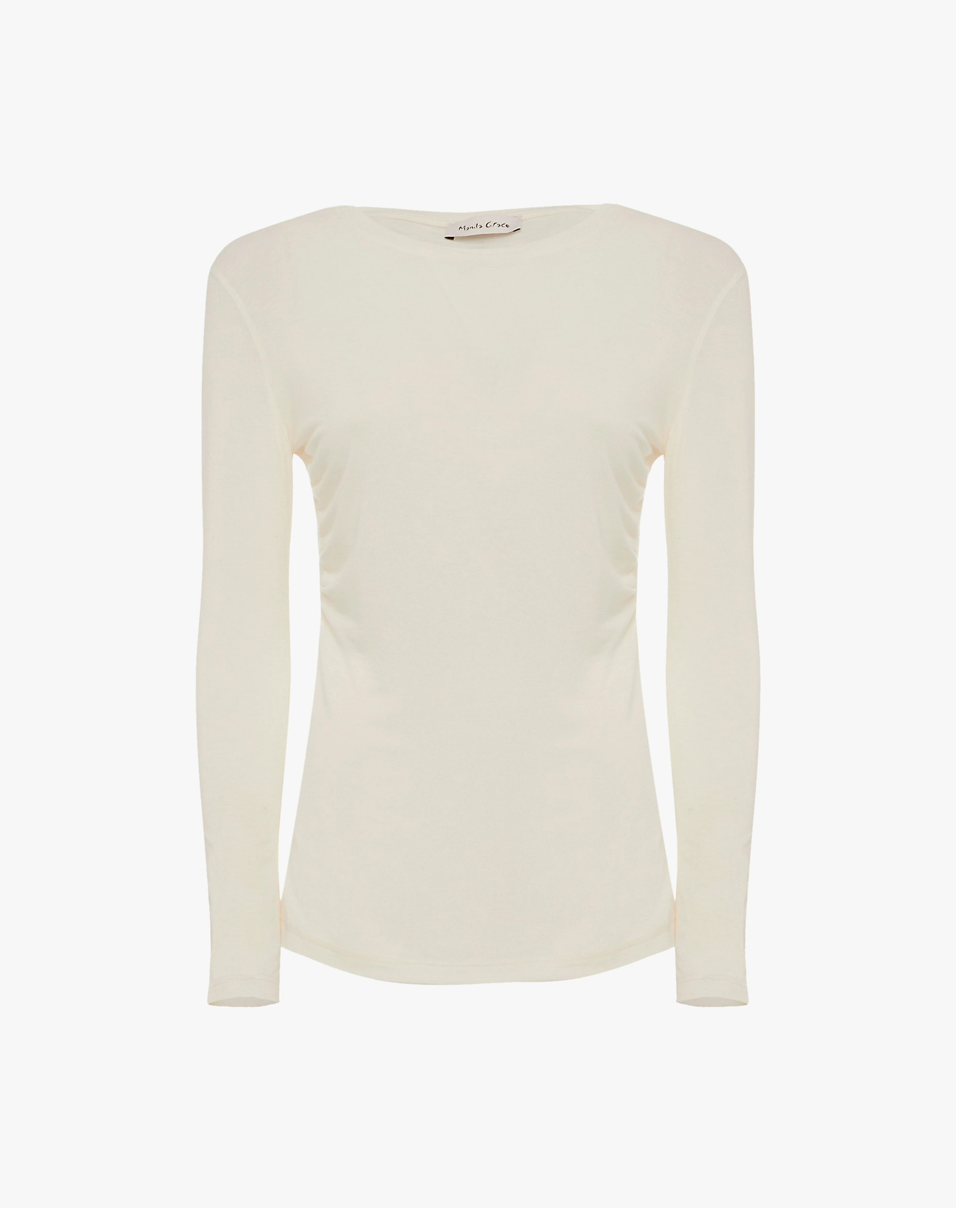 Long-Sleeved Stretch Jersey T-Shirt - T-SHIRTS - Manila Grace | Official Website