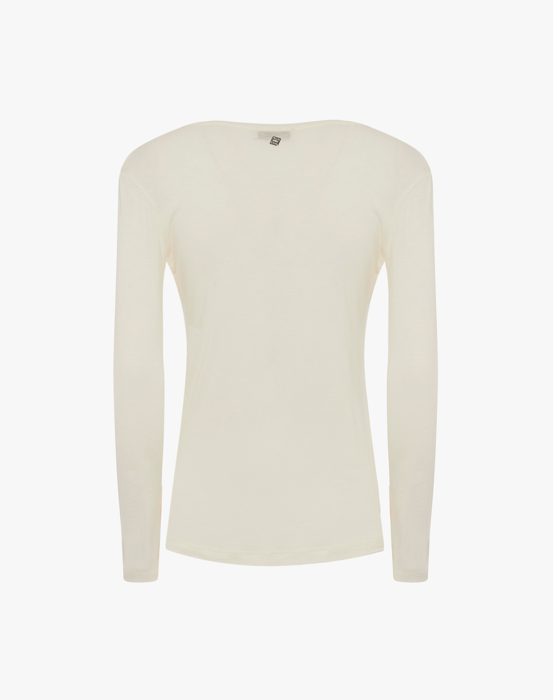 Long-Sleeved Stretch Jersey T-Shirt - OFF WHITE - Manila Grace | Official Website