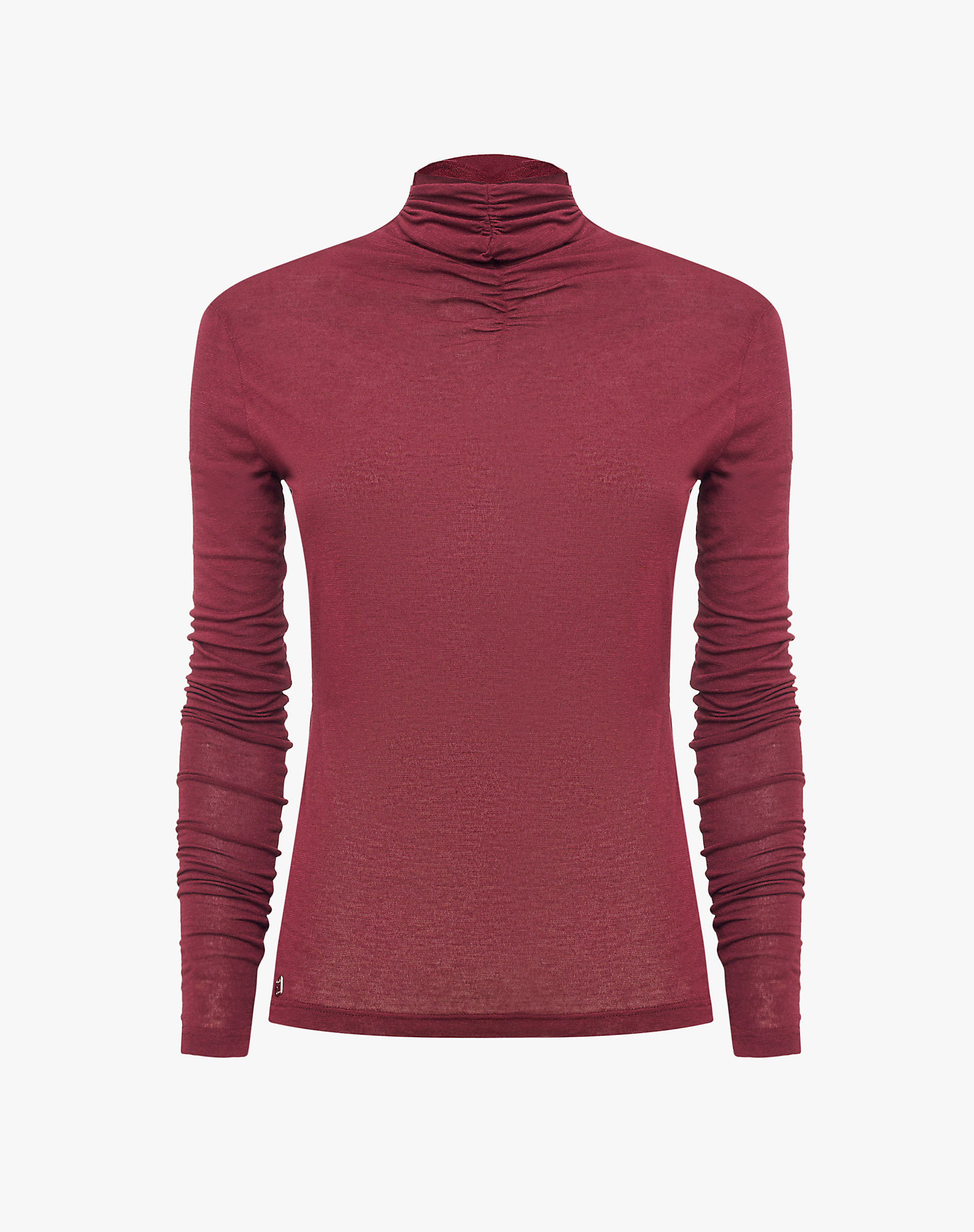 Lightweight Jersey Turtleneck With Gathering - MA641 - Manila Grace | Official Website
