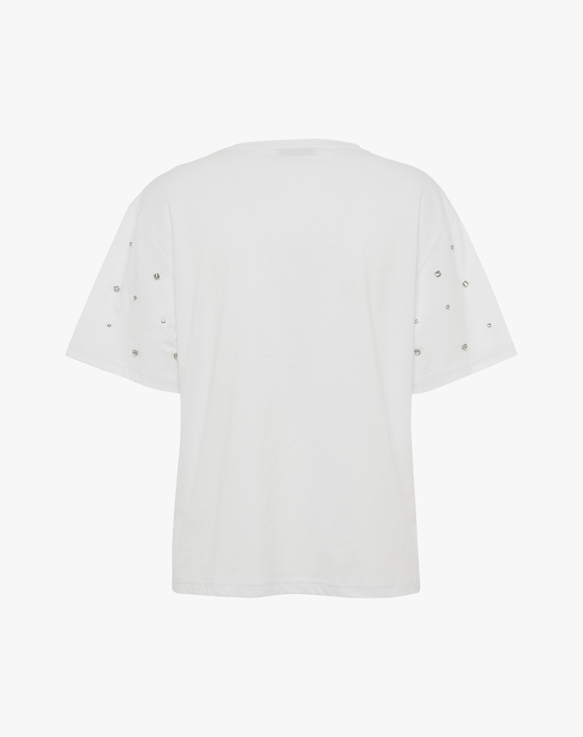 Oversized T-Shirt With Applied Rhinestones - T-SHIRTS - Manila Grace | Official Website