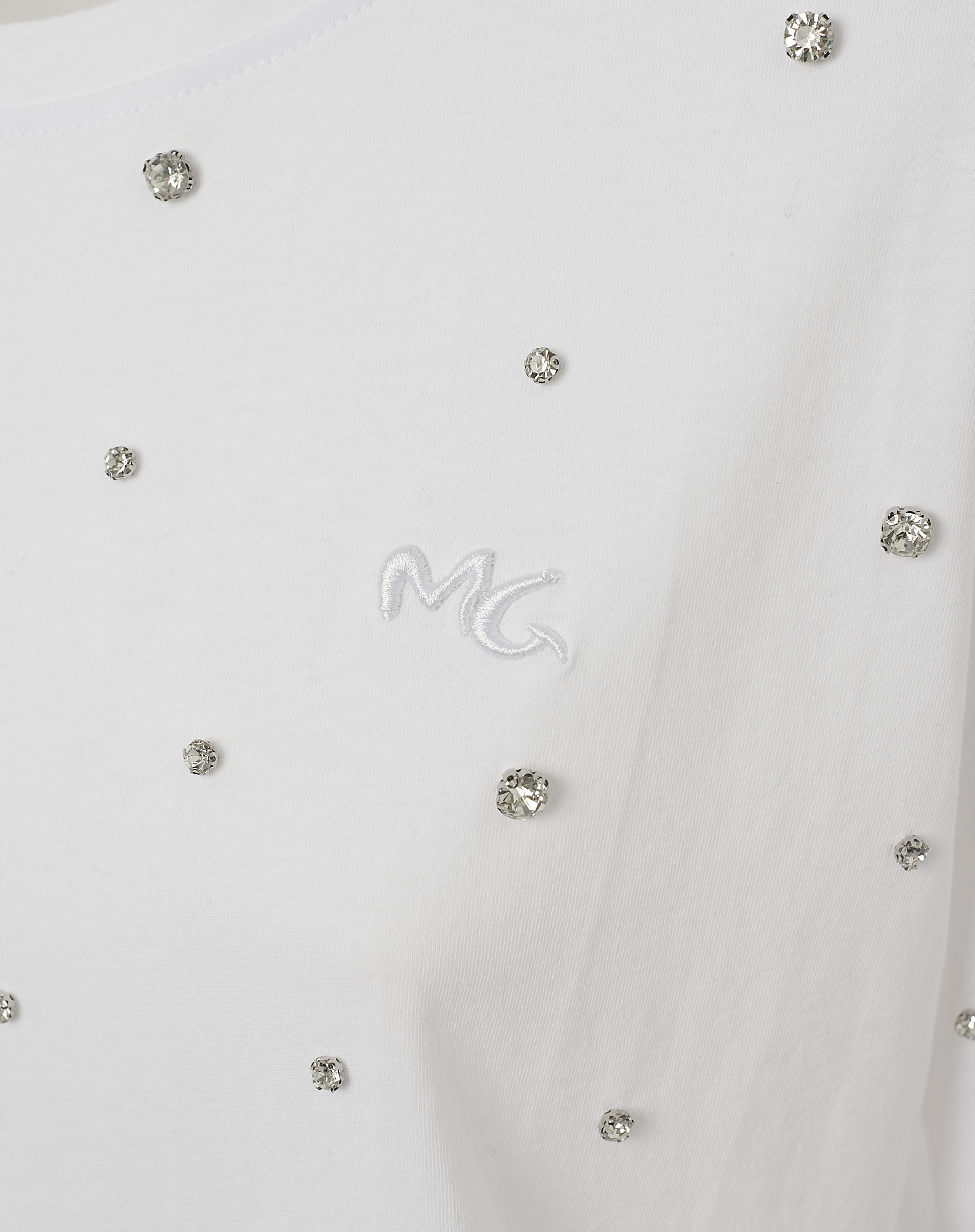 Oversized T-Shirt With Applied Rhinestones - MA029 - Manila Grace | Official Website