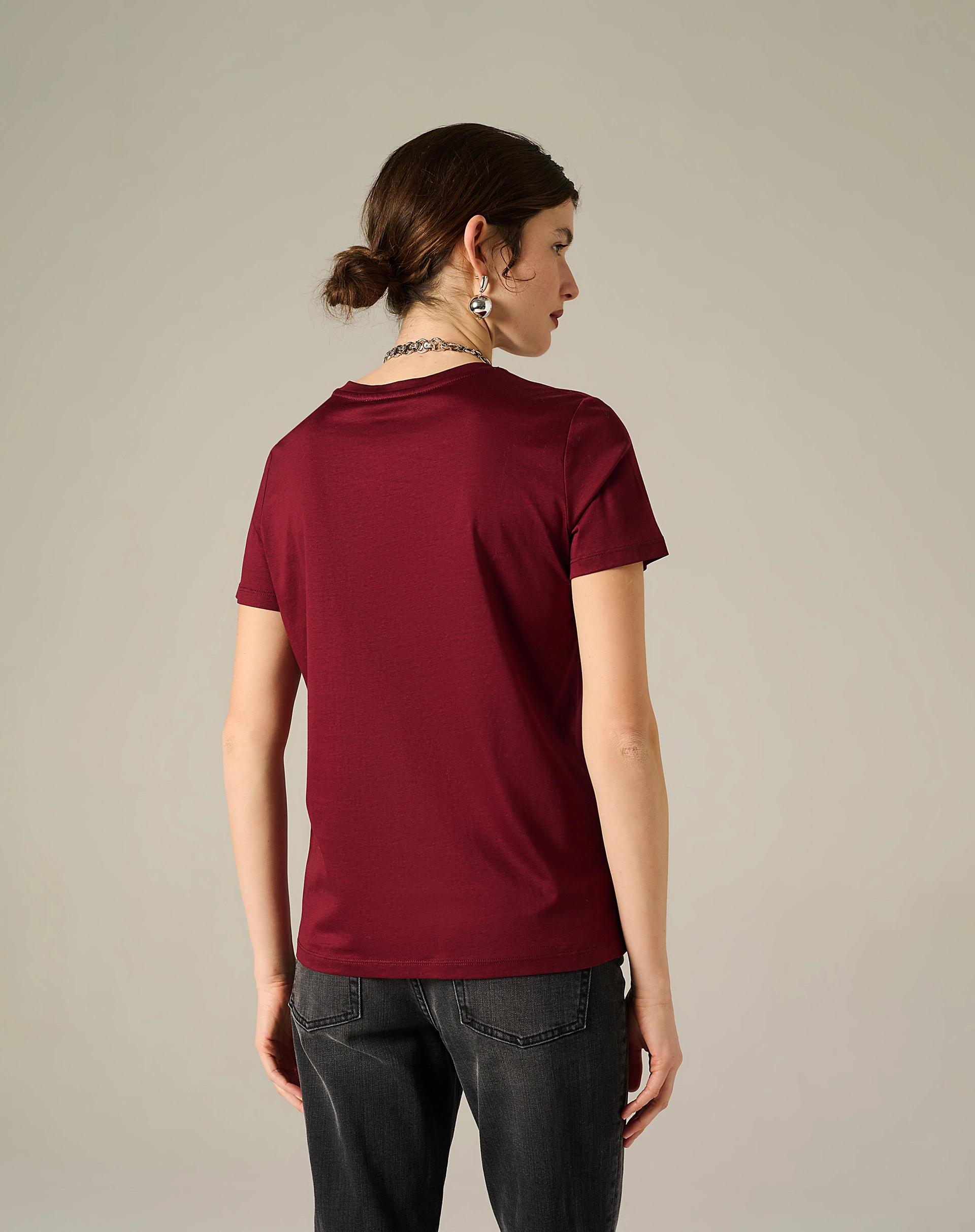 T-Shirt With Tone-On-Tone Embroidered Mg Logo - MA641 - Manila Grace | Official Website