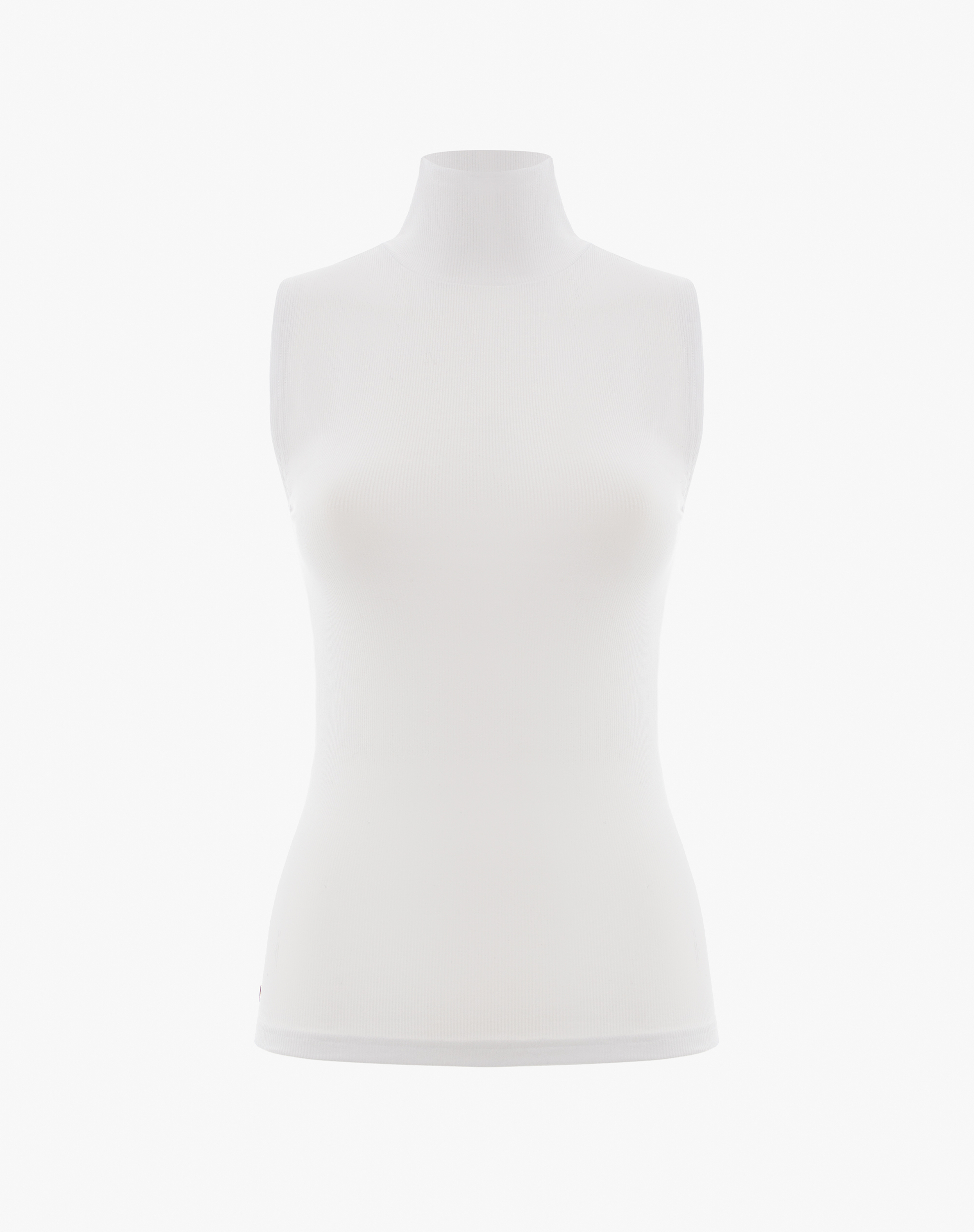 Top Smanicato A Collo Alto Con Logo Dorato - T-SHIRT E TOPS - Manila Grace