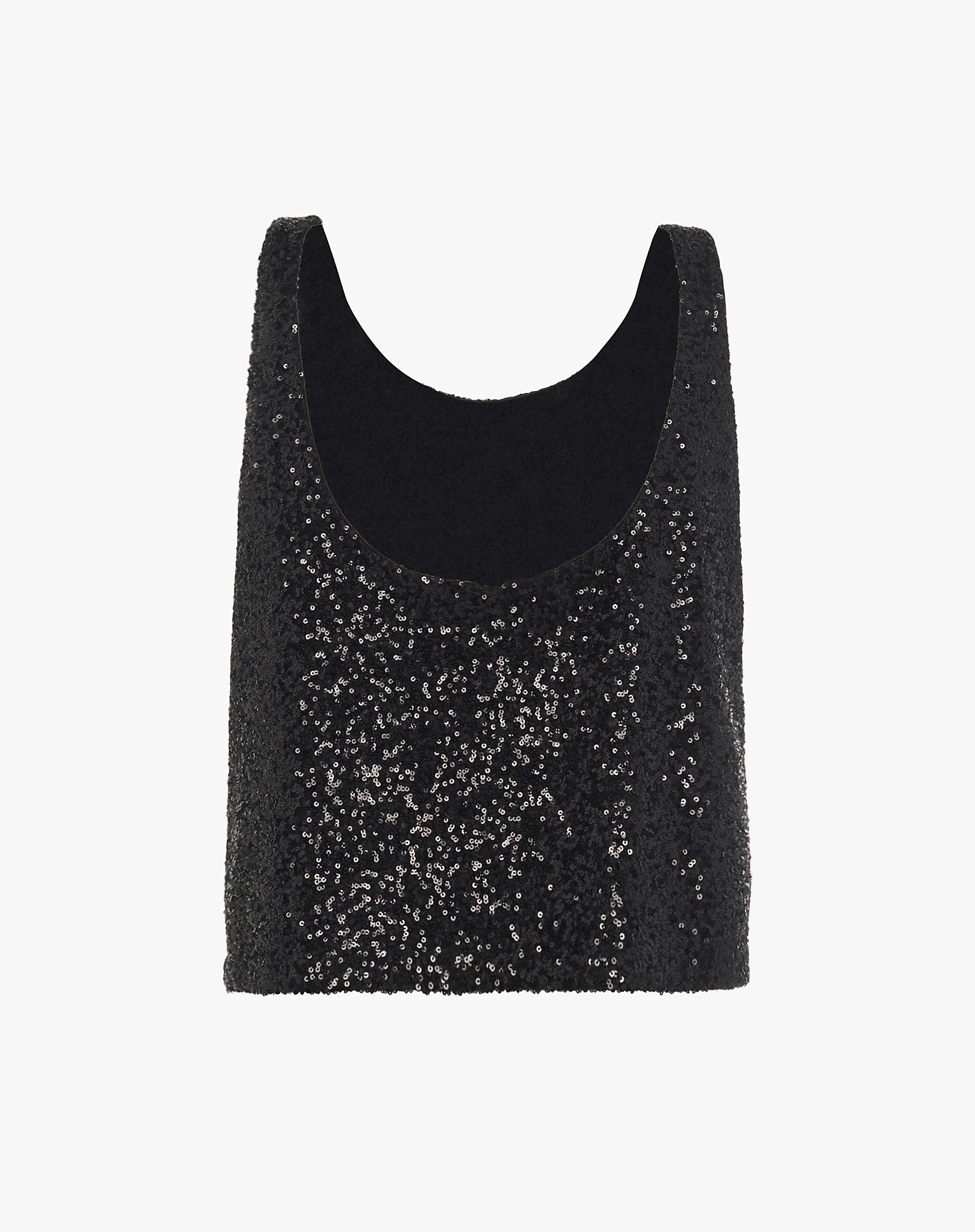 Sleeveless Sequin Top - BLACK - Manila Grace | Official Website