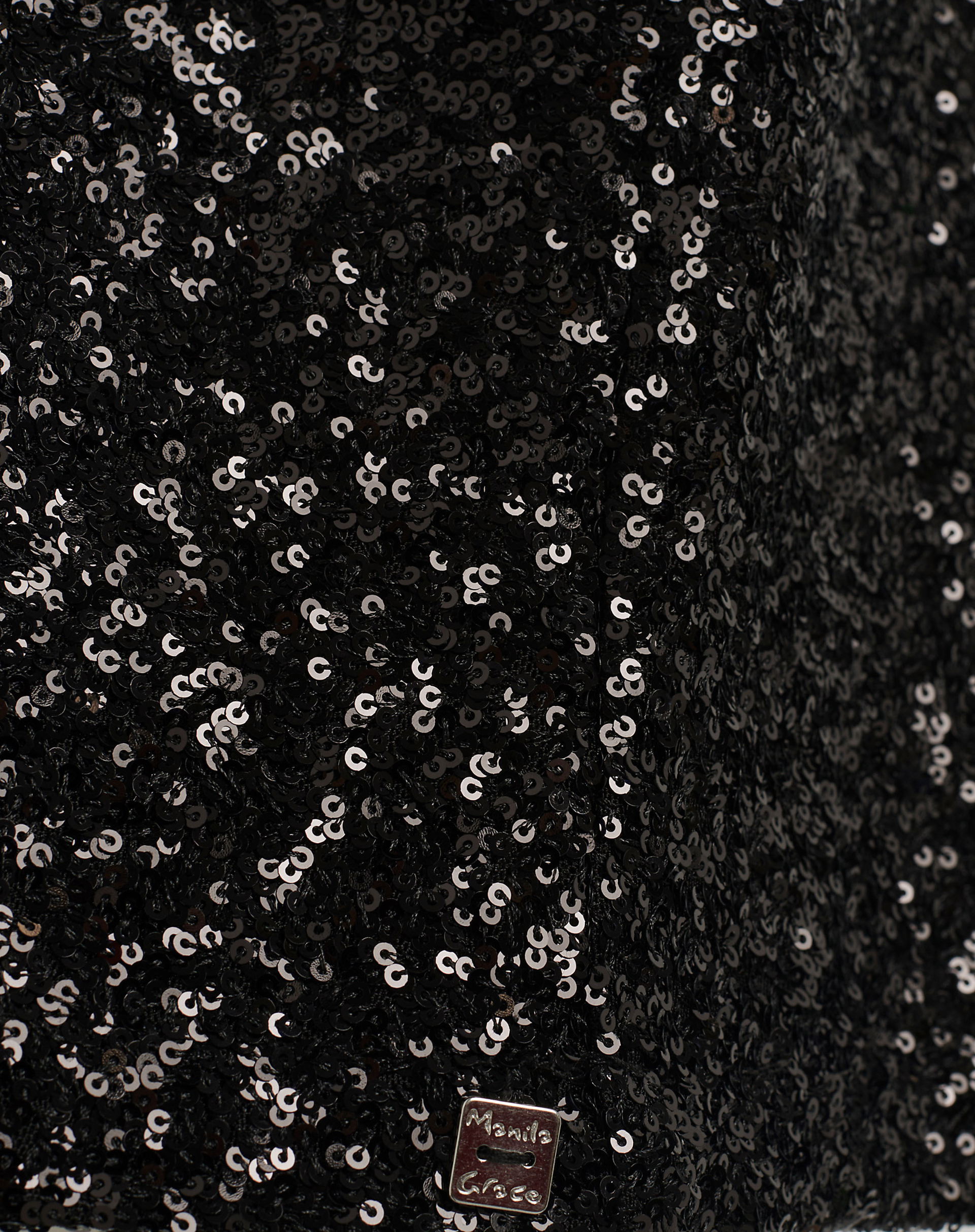 Sleeveless Sequin Top - BLACK - Manila Grace | Official Website