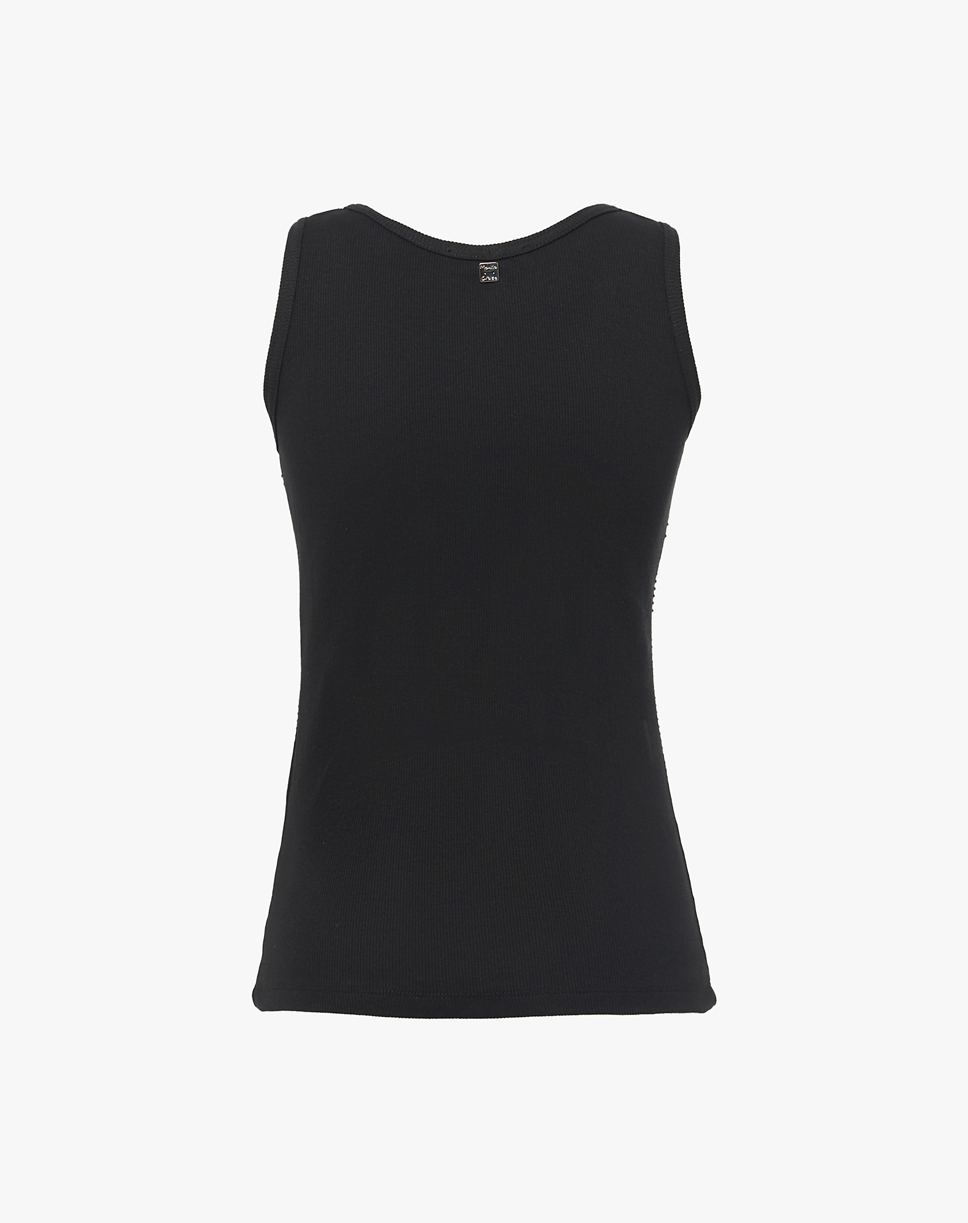 Tank Top With Micro-Sequins - BLACK - Manila Grace | Official Website
