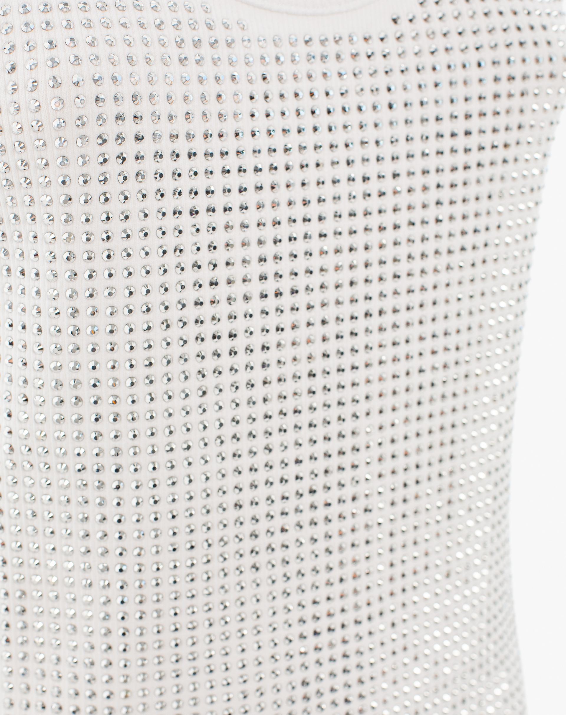 Canotta Con Micro-Paillettes - BIANCO - Manila Grace