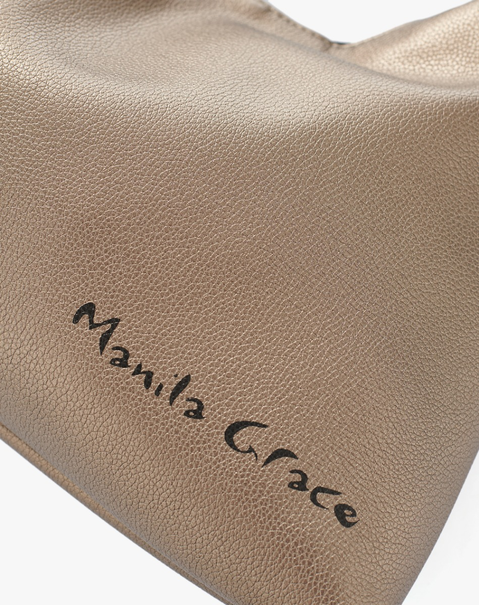 Sac Bag In Ecopelle Nutella Con Logo Stampato - MA645 - Manila Grace