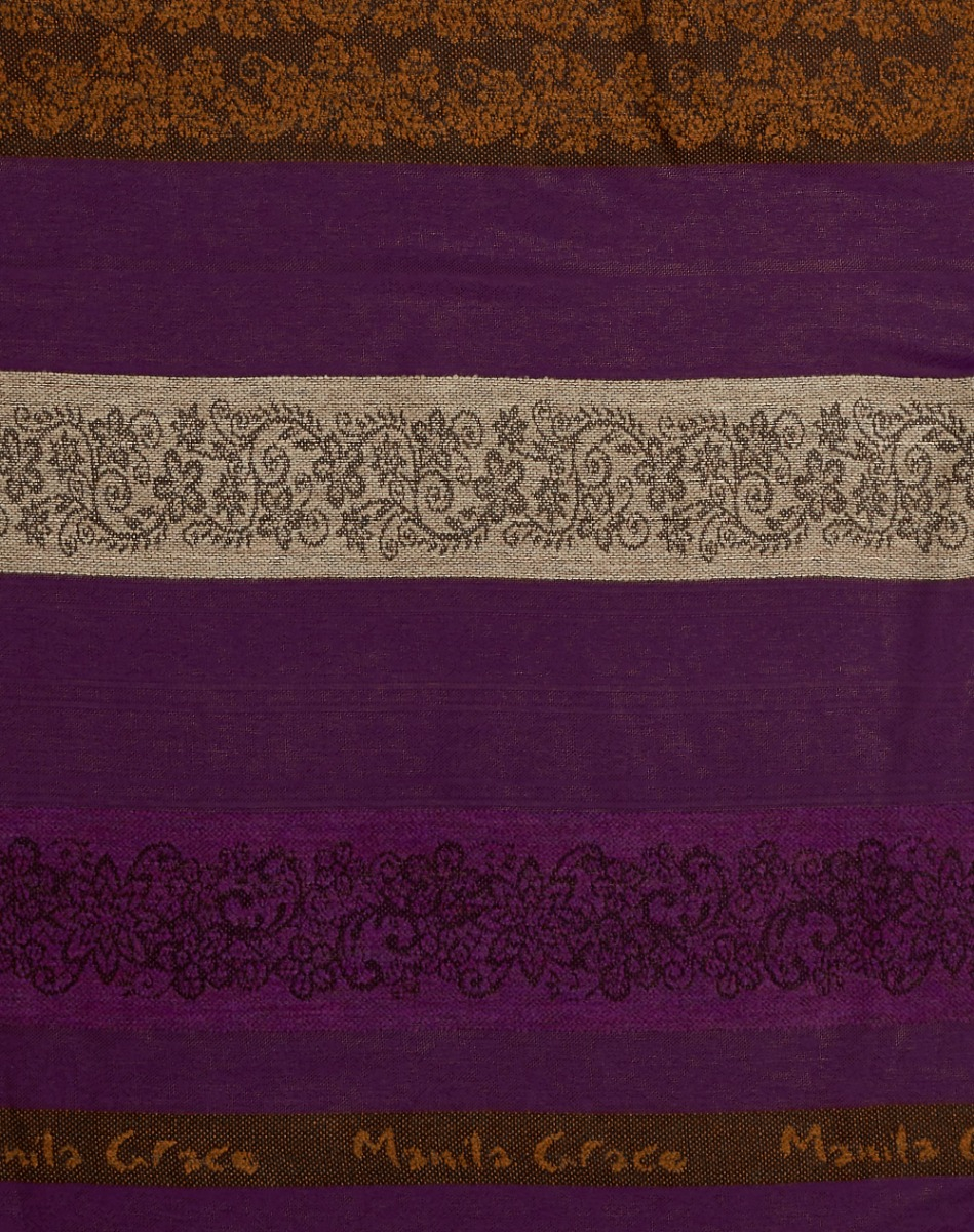 Manila Grace Multicolor Jacquard Striped Scarf With Logo - MG523 - Manila Grace | Official Website