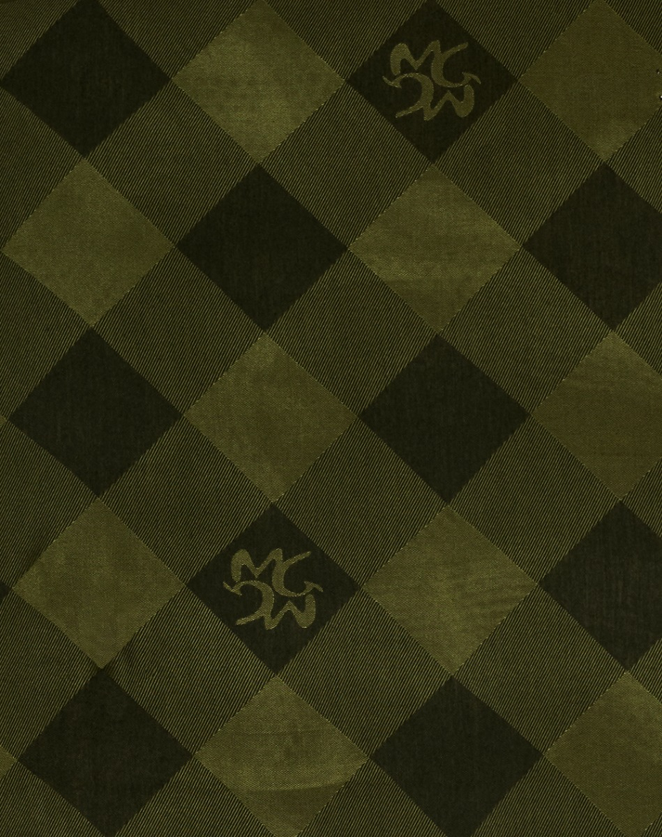 Check Jacquard Scarf - MILITARY GREEN - Manila Grace | Official Website