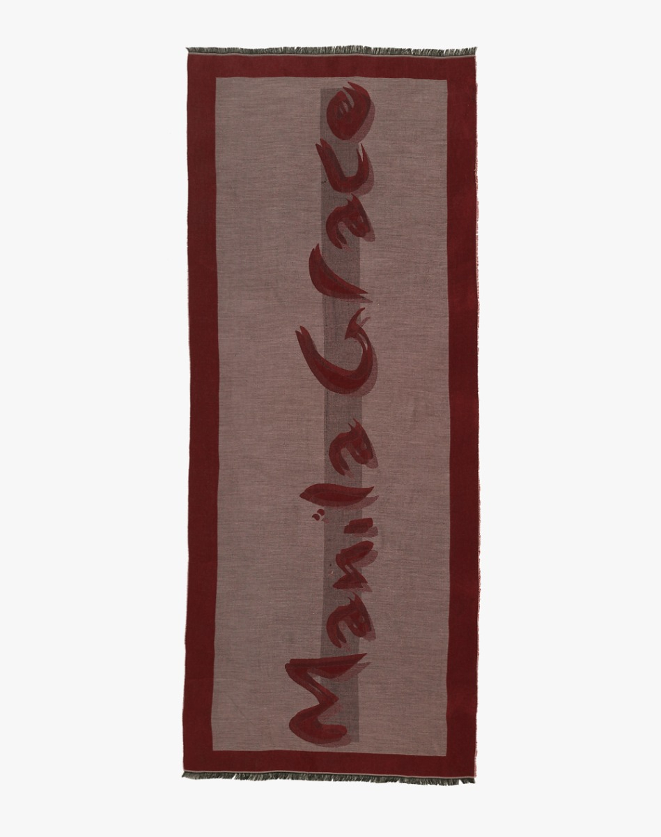 Logo Box Scarf - BURGUNDY - Manila Grace | Official Website