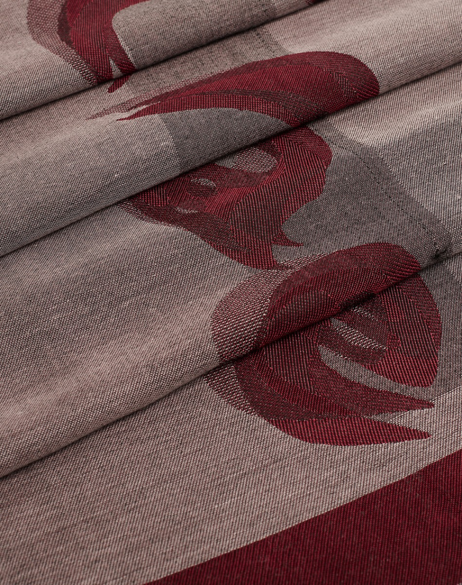 Logo Box Scarf - BURGUNDY - Manila Grace | Official Website